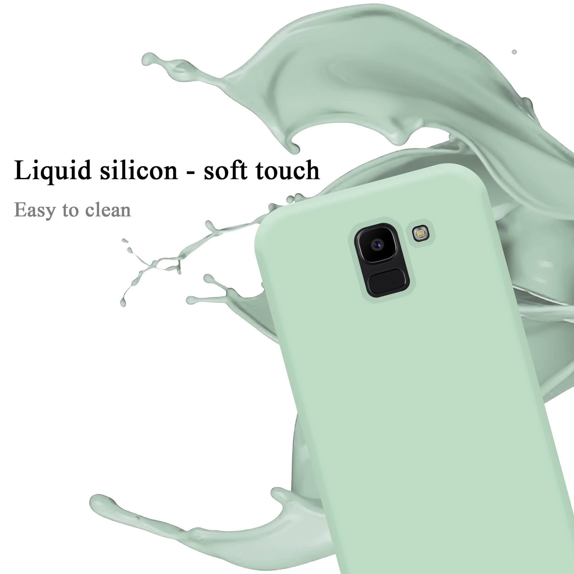 Cadorabo Schutzhülle für Samsung Galaxy J6 2018 Hülle in Grün Handyhülle Case Cover TPU Etui