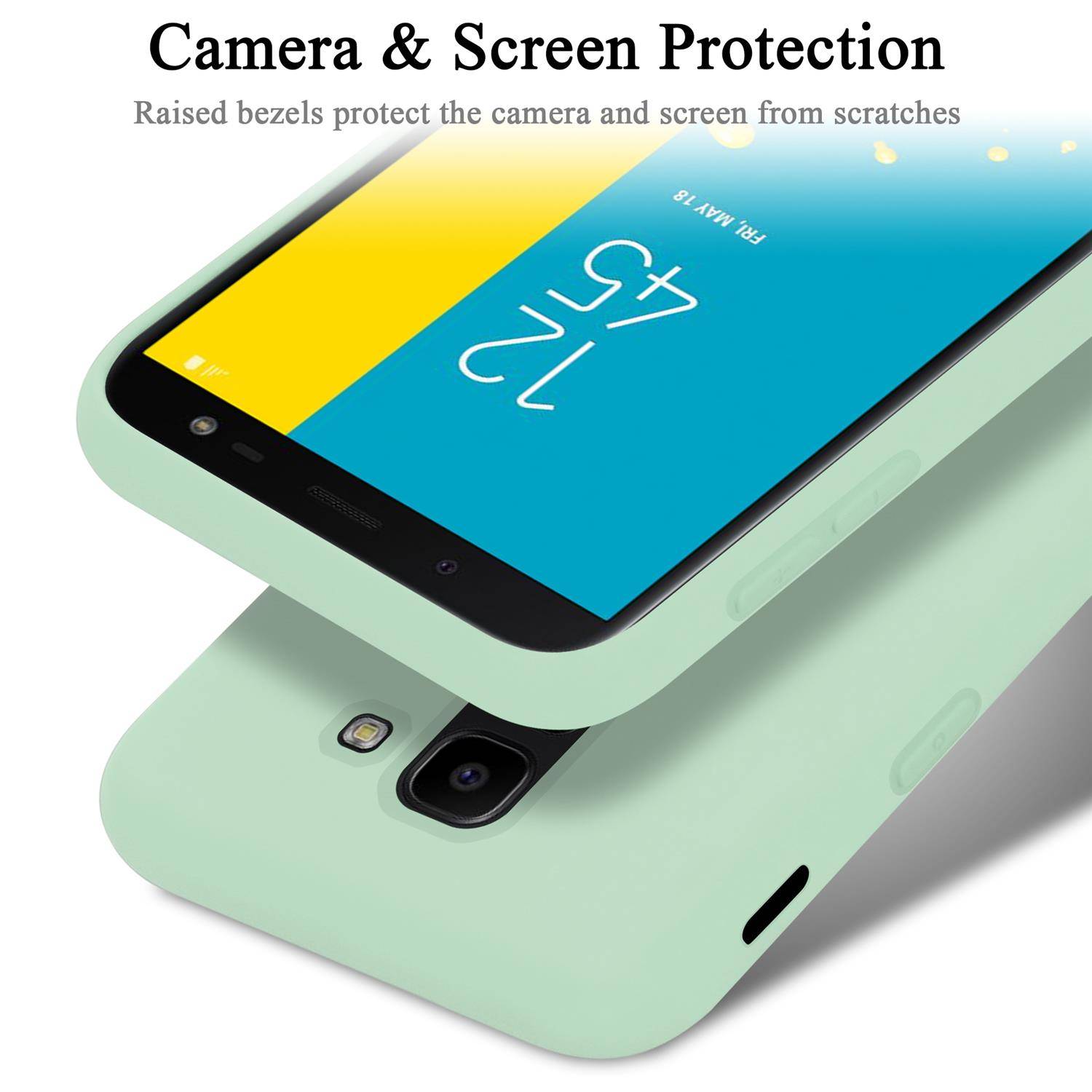 Cadorabo Schutzhülle für Samsung Galaxy J6 2018 Hülle in Grün Handyhülle Case Cover TPU Etui