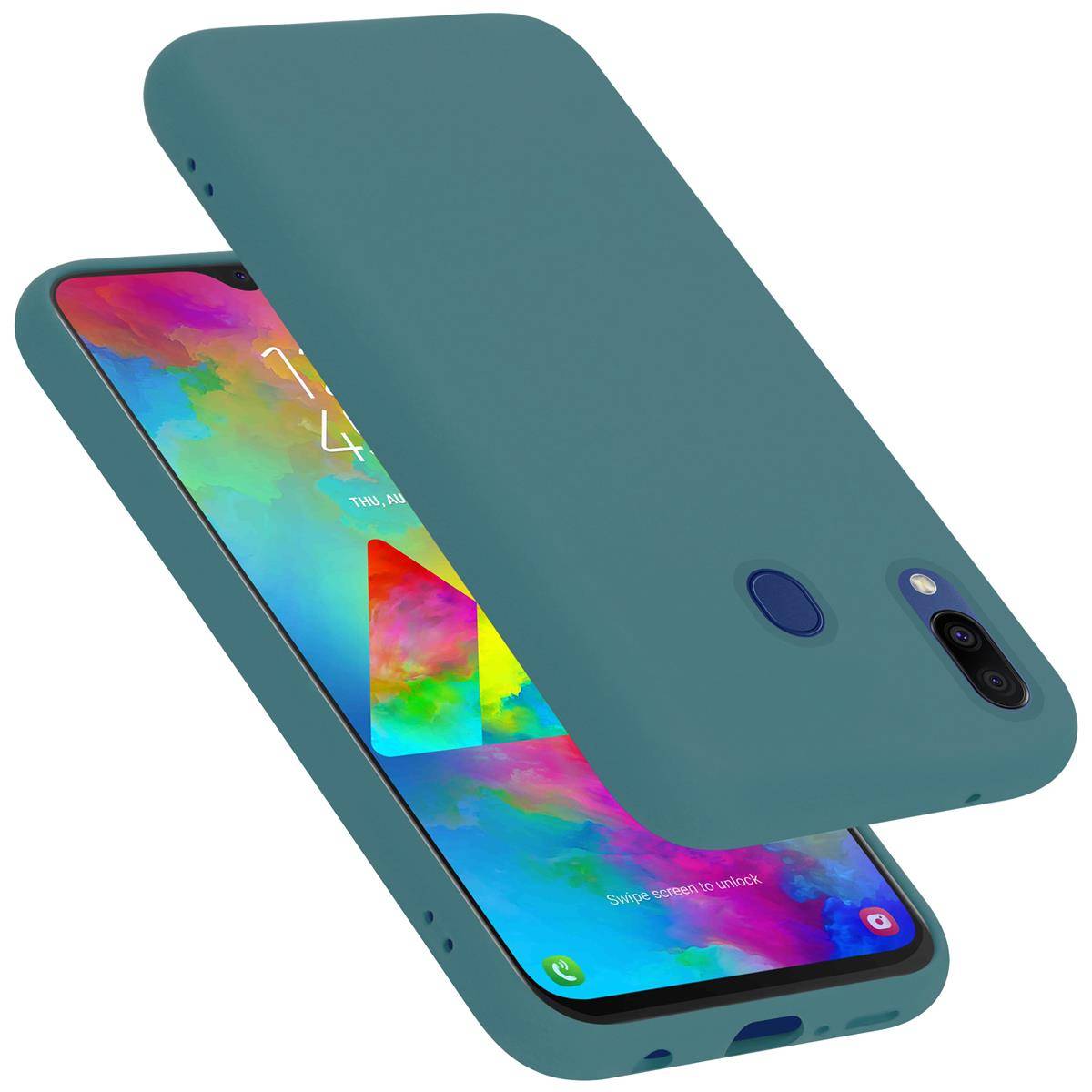 Cadorabo Schutzhülle für Samsung Galaxy M20 Hülle in Grün Handyhülle Case Cover TPU Etui
