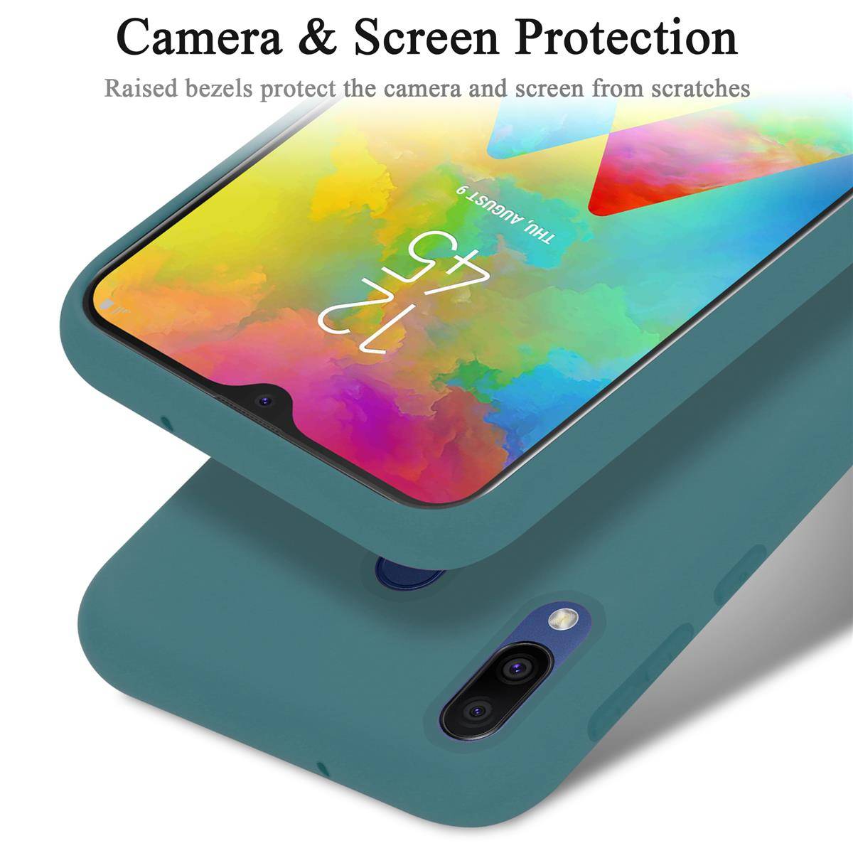 Cadorabo Schutzhülle für Samsung Galaxy M20 Hülle in Grün Handyhülle Case Cover TPU Etui
