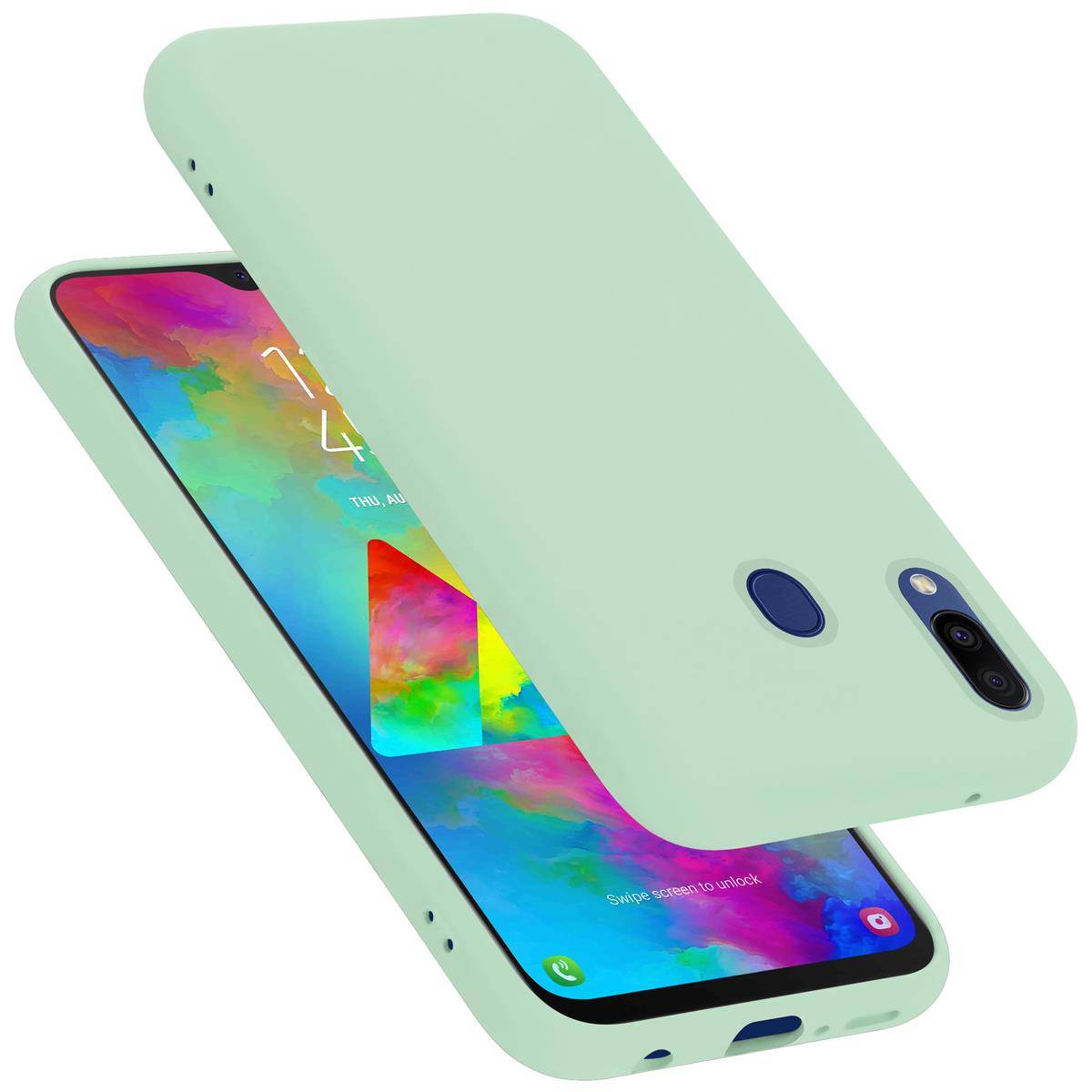 Cadorabo Schutzhülle für Samsung Galaxy M20 Hülle in Grün Handyhülle Case Cover TPU Etui