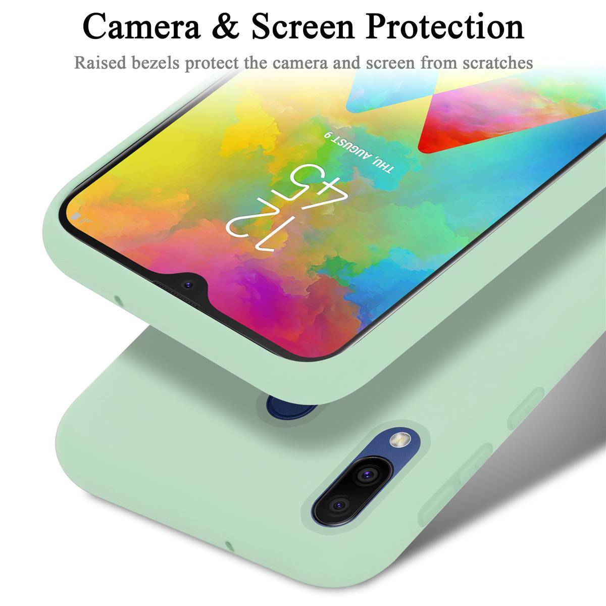 Cadorabo Schutzhülle für Samsung Galaxy M20 Hülle in Grün Handyhülle Case Cover TPU Etui