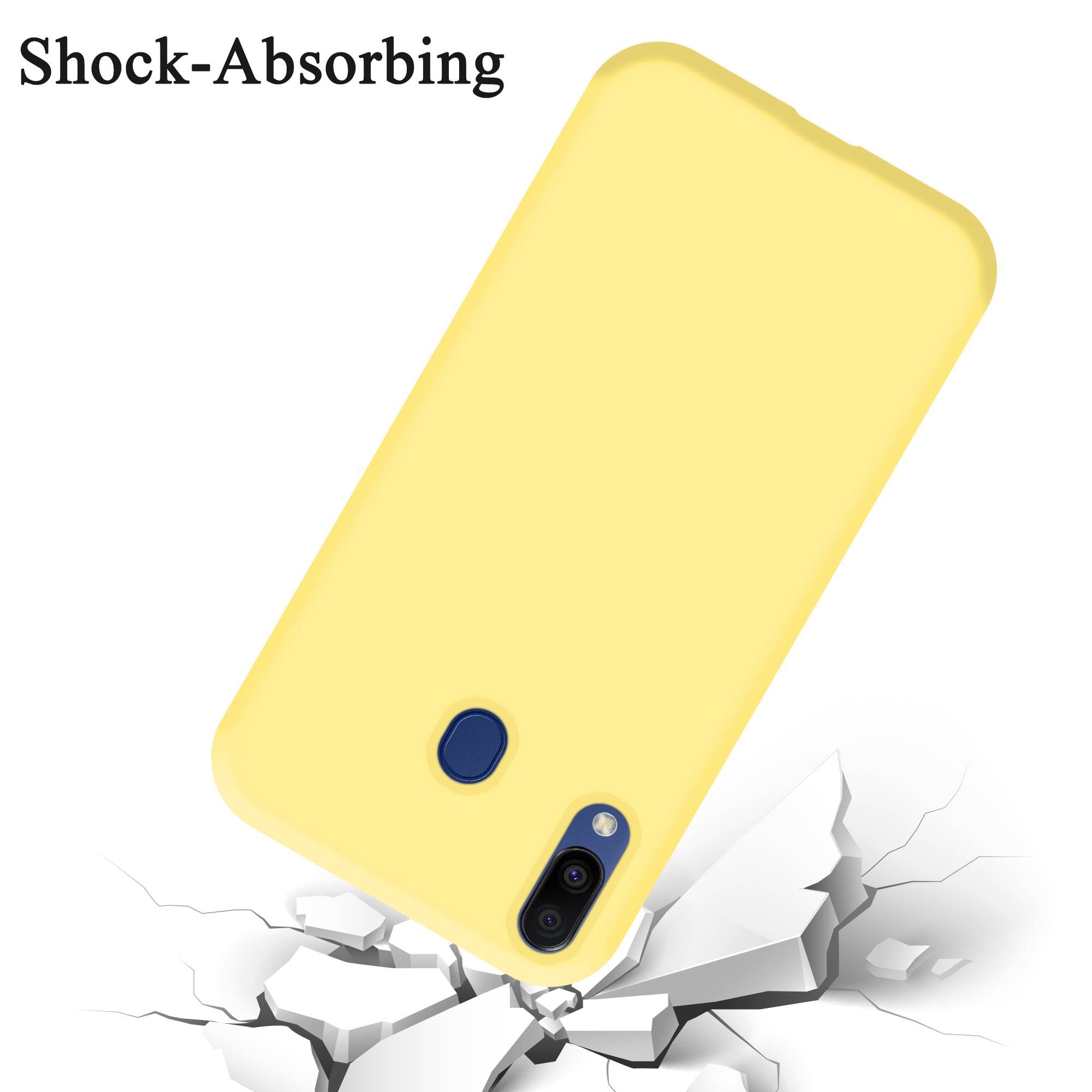 Cadorabo Schutzhülle für Samsung Galaxy M20 Hülle in Gelb Handyhülle Case Cover TPU Etui