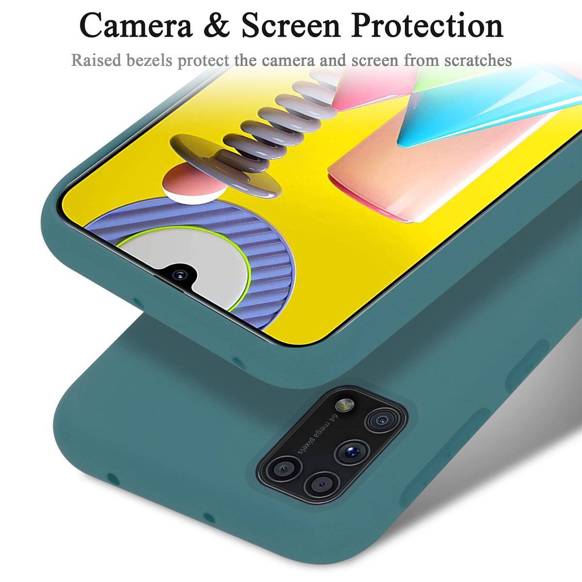 Cadorabo Schutzhülle für Samsung Galaxy M31 Hülle in Grün Handyhülle Case Cover TPU Etui