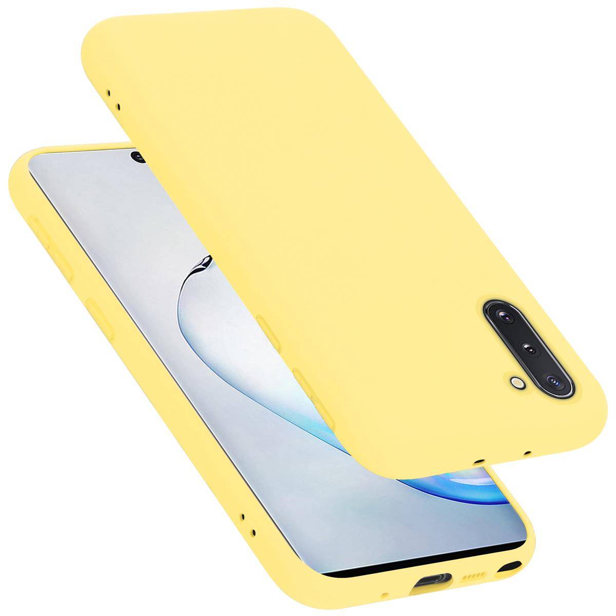 Cadorabo Schutzhülle für Samsung Galaxy NOTE 10 Hülle in Gelb Handyhülle Case Cover TPU Etui