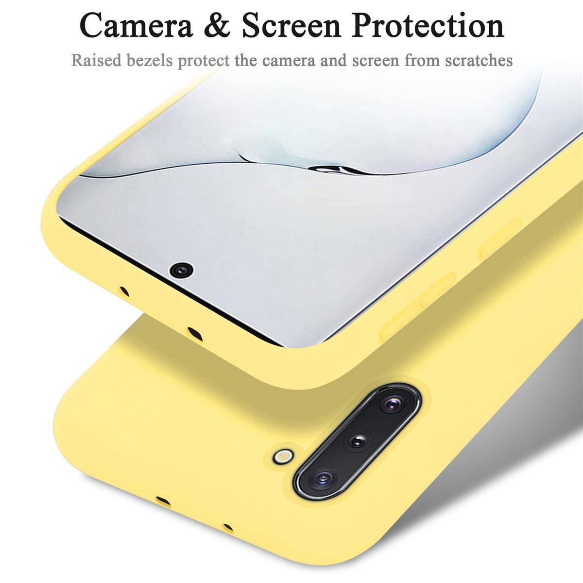 Cadorabo Schutzhülle für Samsung Galaxy NOTE 10 Hülle in Gelb Handyhülle Case Cover TPU Etui