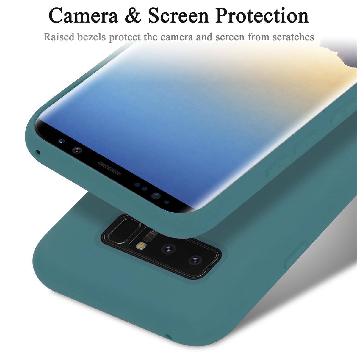Cadorabo Schutzhülle für Samsung Galaxy NOTE 8 Hülle in Grün Handyhülle Case Cover TPU Etui