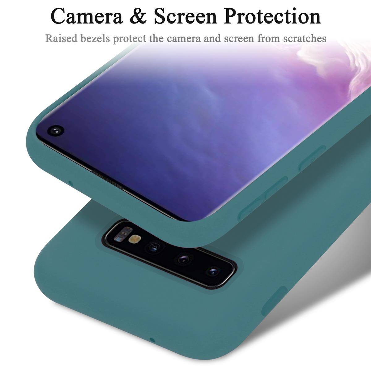 Cadorabo Schutzhülle für Samsung Galaxy S10 4G Hülle in Grün Handyhülle Case Cover TPU Etui