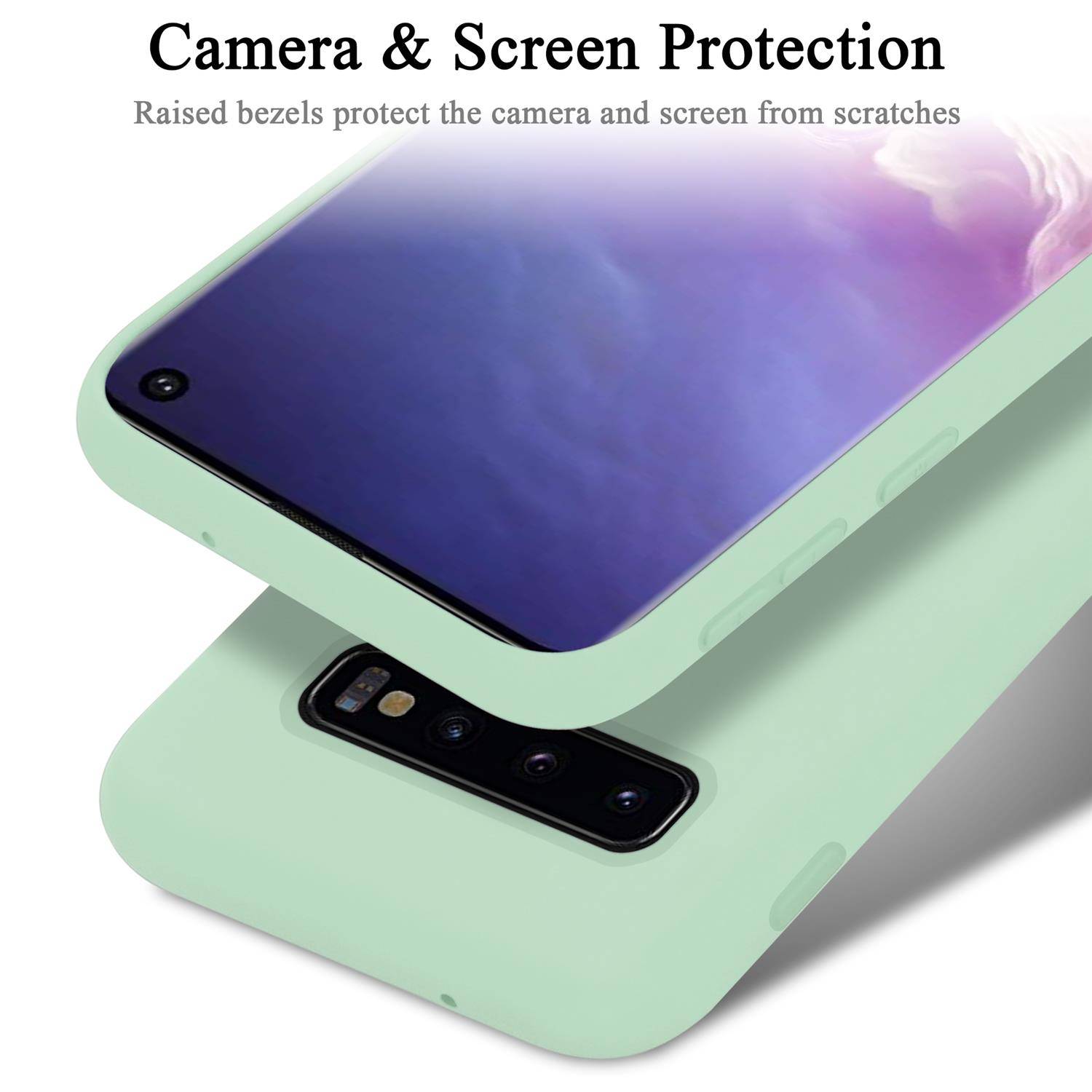 Cadorabo Schutzhülle für Samsung Galaxy S10 4G Hülle in Grün Handyhülle Case Cover TPU Etui