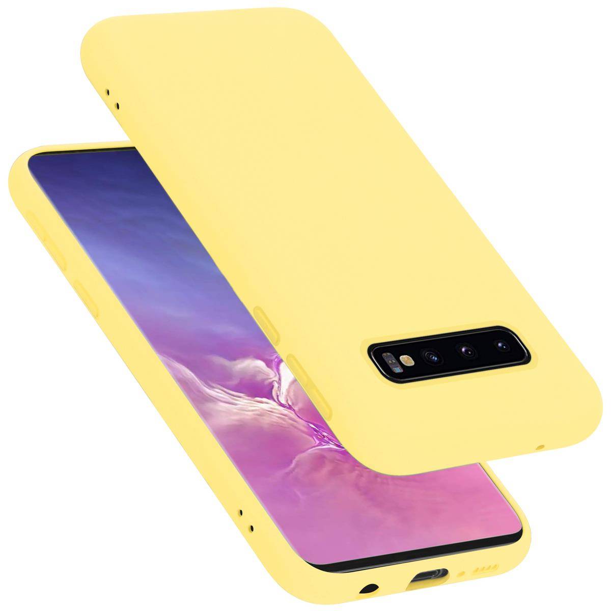 Cadorabo Schutzhülle für Samsung Galaxy S10 4G Hülle in Gelb Handyhülle Case Cover TPU Etui