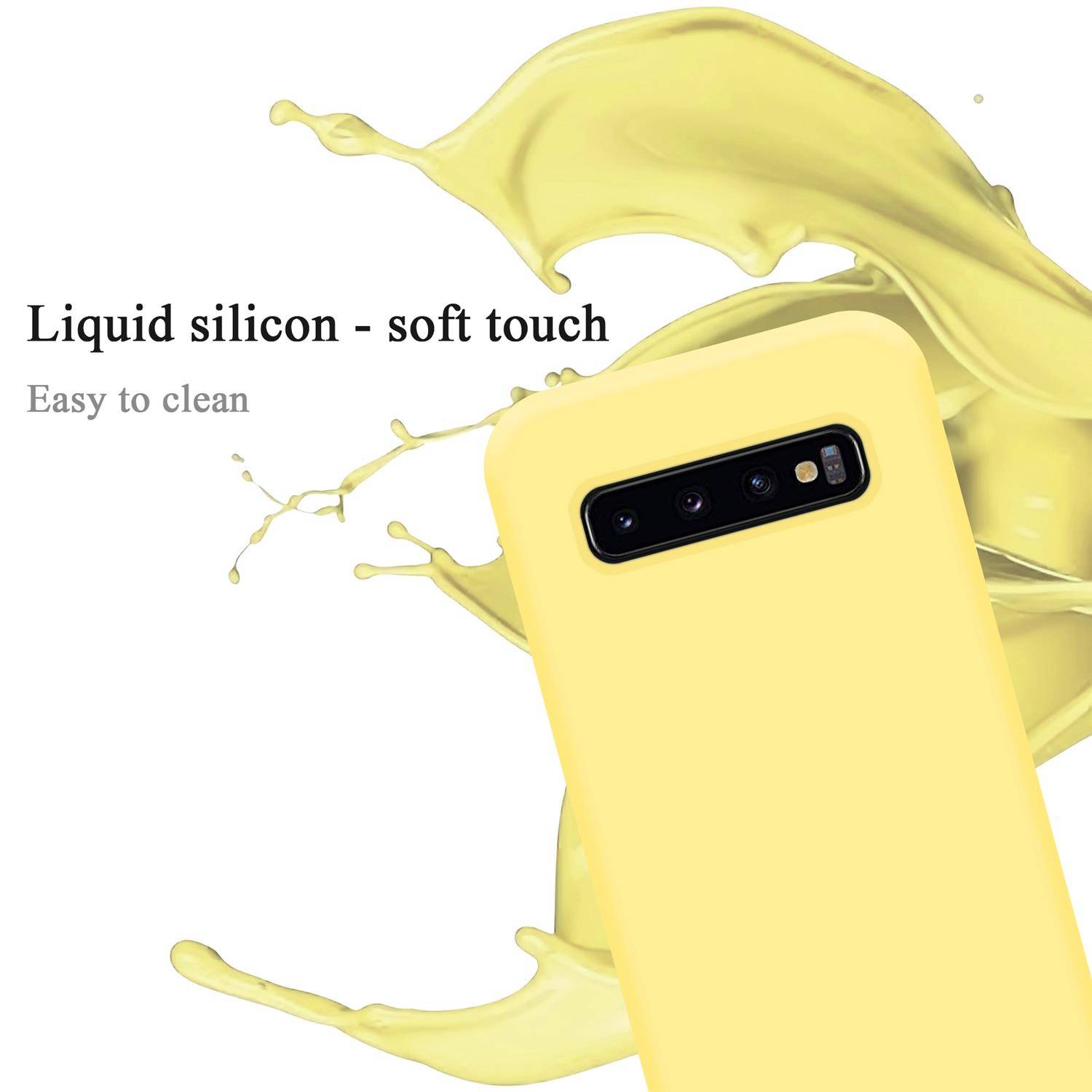 Cadorabo Schutzhülle für Samsung Galaxy S10 4G Hülle in Gelb Handyhülle Case Cover TPU Etui