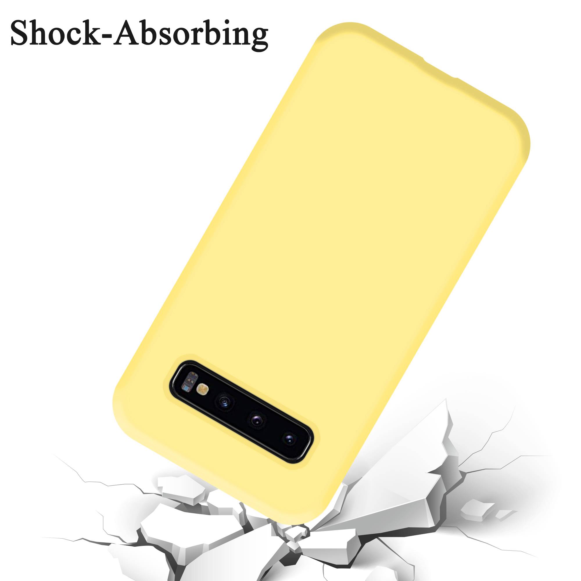 Cadorabo Schutzhülle für Samsung Galaxy S10 4G Hülle in Gelb Handyhülle Case Cover TPU Etui