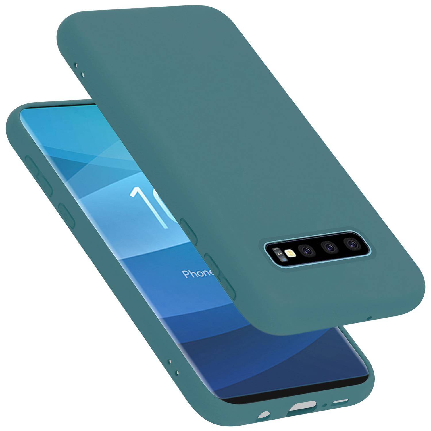 Cadorabo Schutzhülle für Samsung Galaxy S10 PLUS Hülle in Grün Handyhülle Case Cover TPU Etui