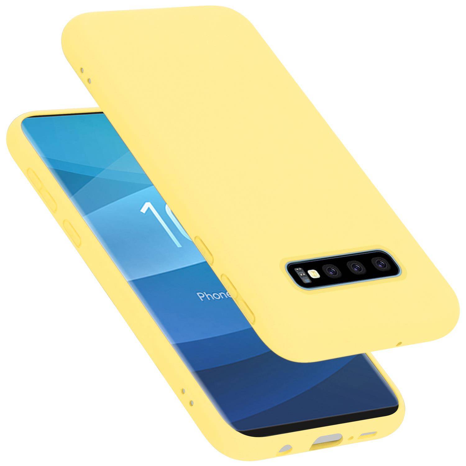 Cadorabo Schutzhülle für Samsung Galaxy S10 PLUS Hülle in Gelb Handyhülle Case Cover TPU Etui