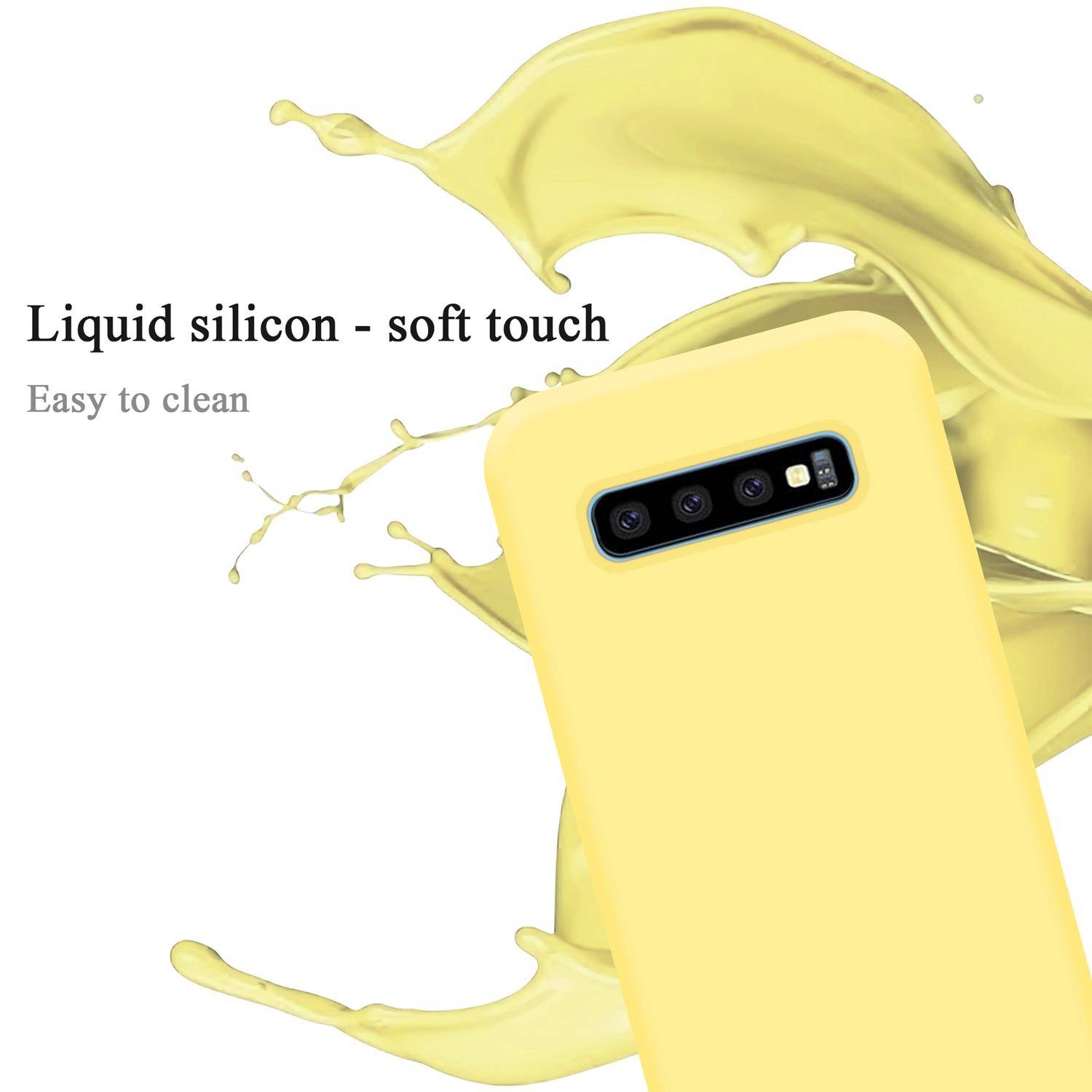 Cadorabo Schutzhülle für Samsung Galaxy S10 PLUS Hülle in Gelb Handyhülle Case Cover TPU Etui