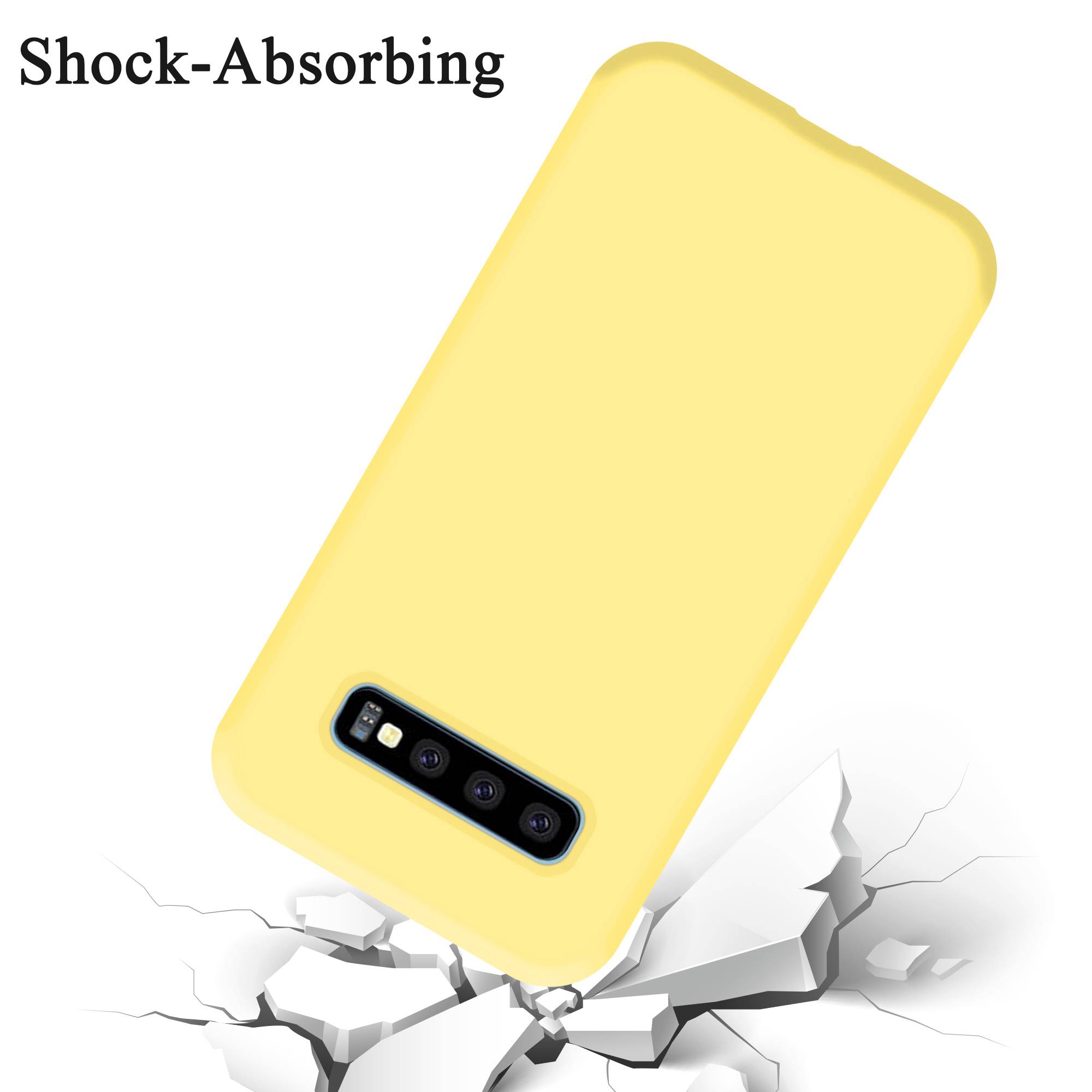 Cadorabo Schutzhülle für Samsung Galaxy S10 PLUS Hülle in Gelb Handyhülle Case Cover TPU Etui