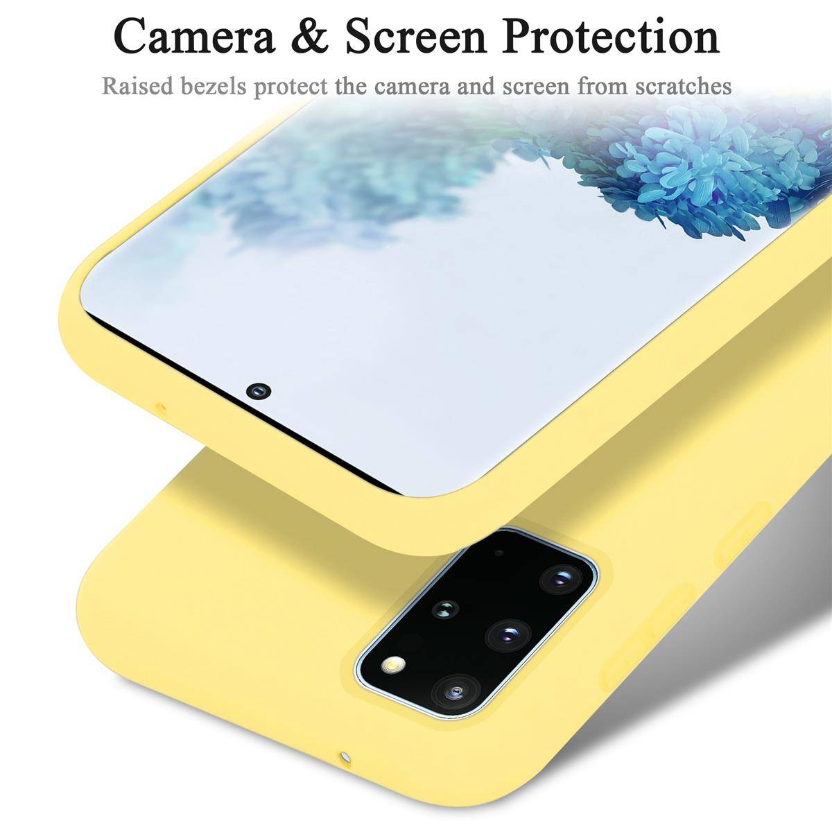 Cadorabo Schutzhülle für Samsung Galaxy S20 PLUS Hülle in Gelb Handyhülle Case Cover TPU Etui