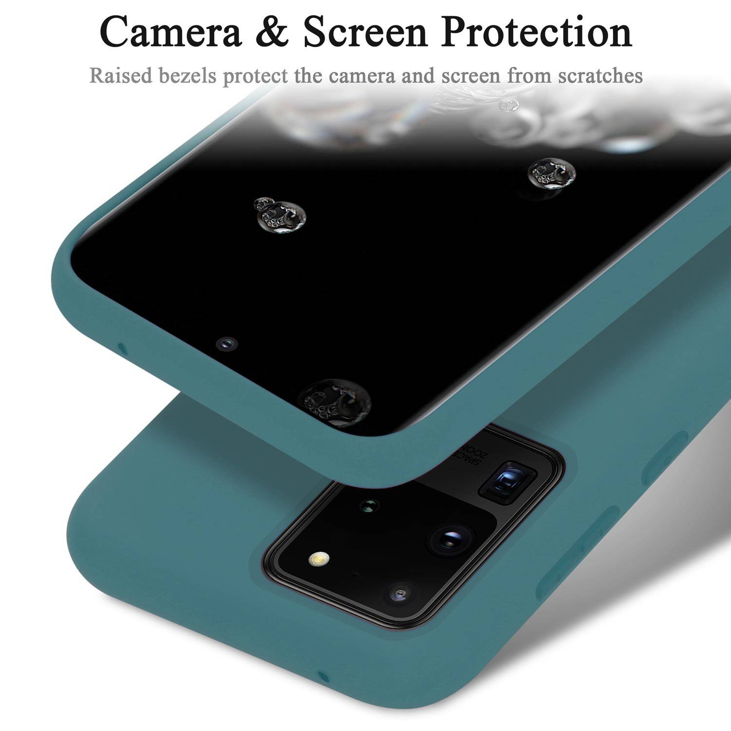 Cadorabo Schutzhülle für Samsung Galaxy S20 ULTRA Hülle in Grün Handyhülle Case Cover TPU Etui