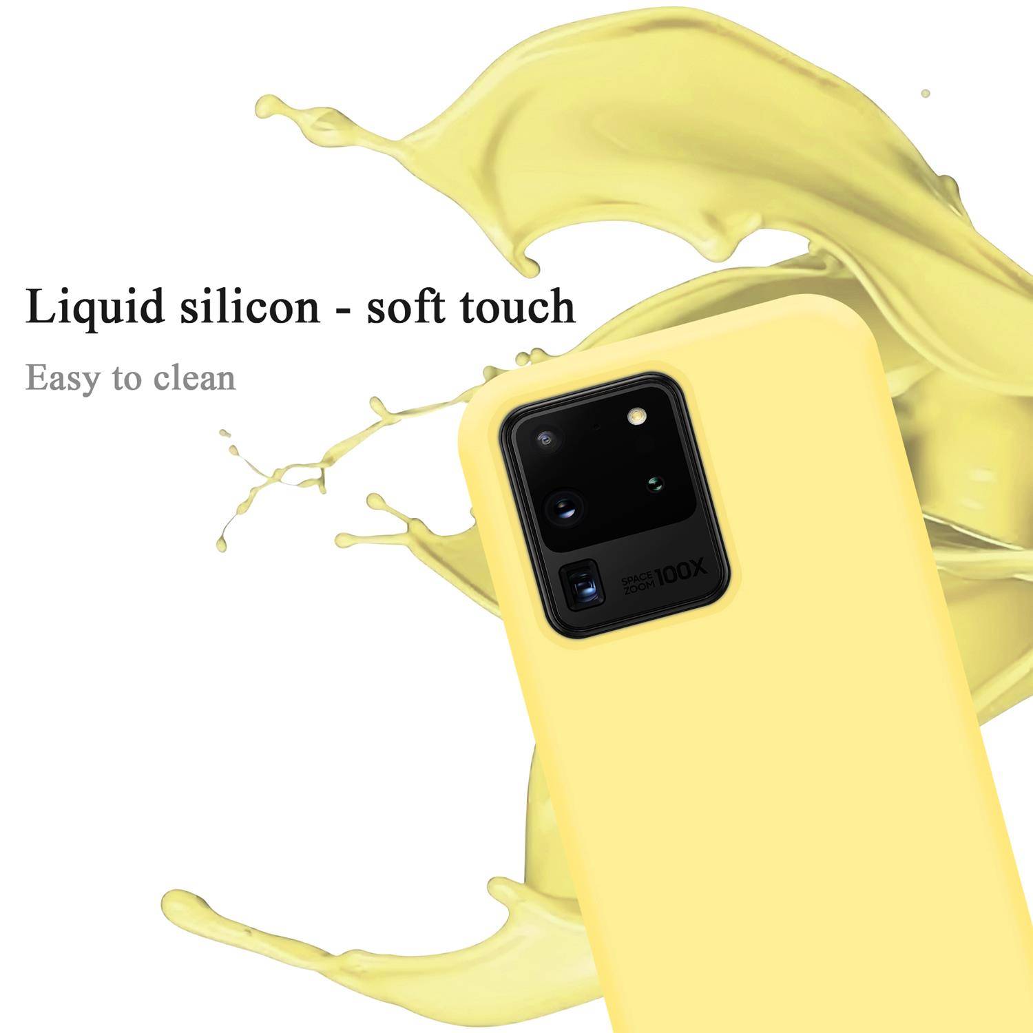 Cadorabo Schutzhülle für Samsung Galaxy S20 ULTRA Hülle in Gelb Handyhülle Case Cover TPU Etui