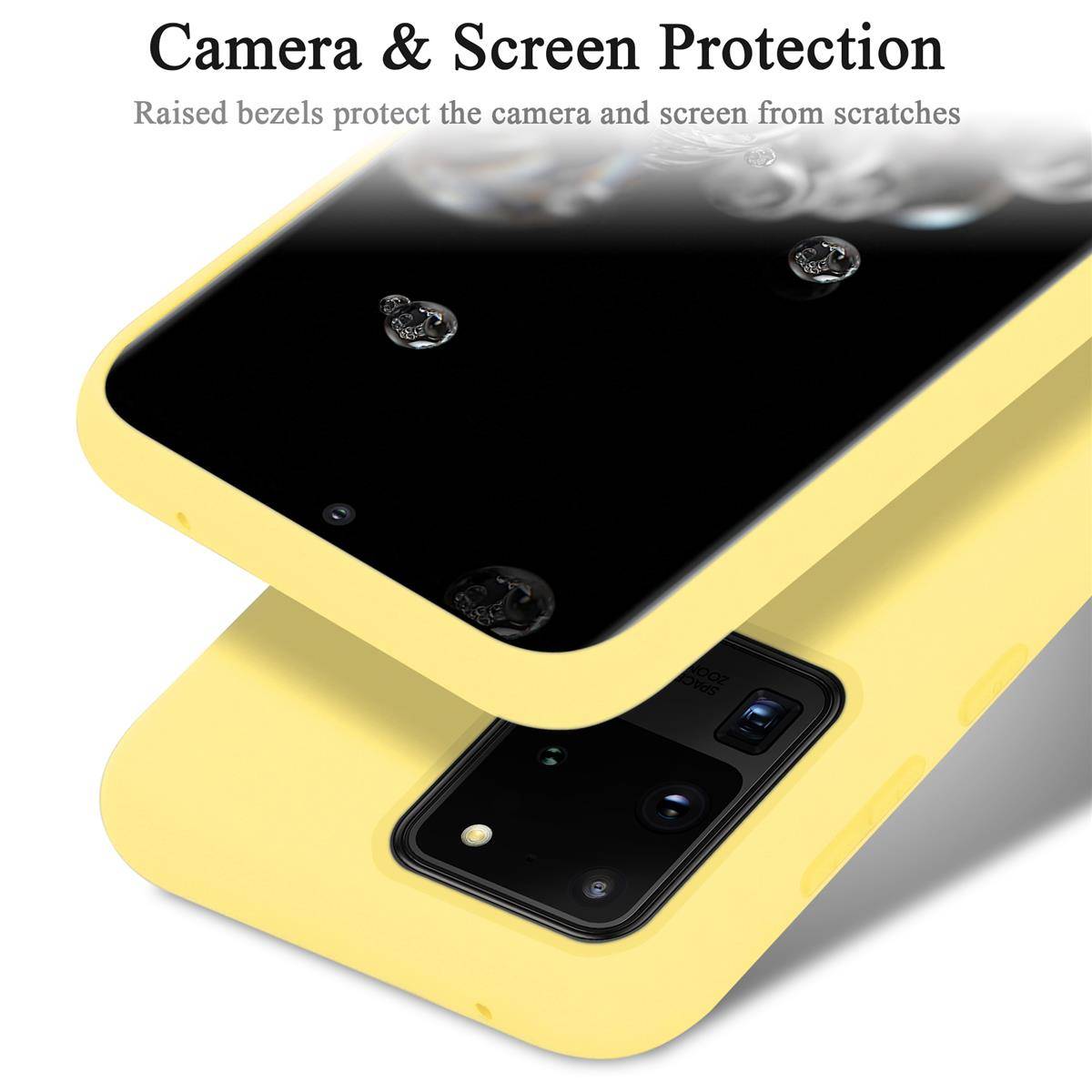Cadorabo Schutzhülle für Samsung Galaxy S20 ULTRA Hülle in Gelb Handyhülle Case Cover TPU Etui