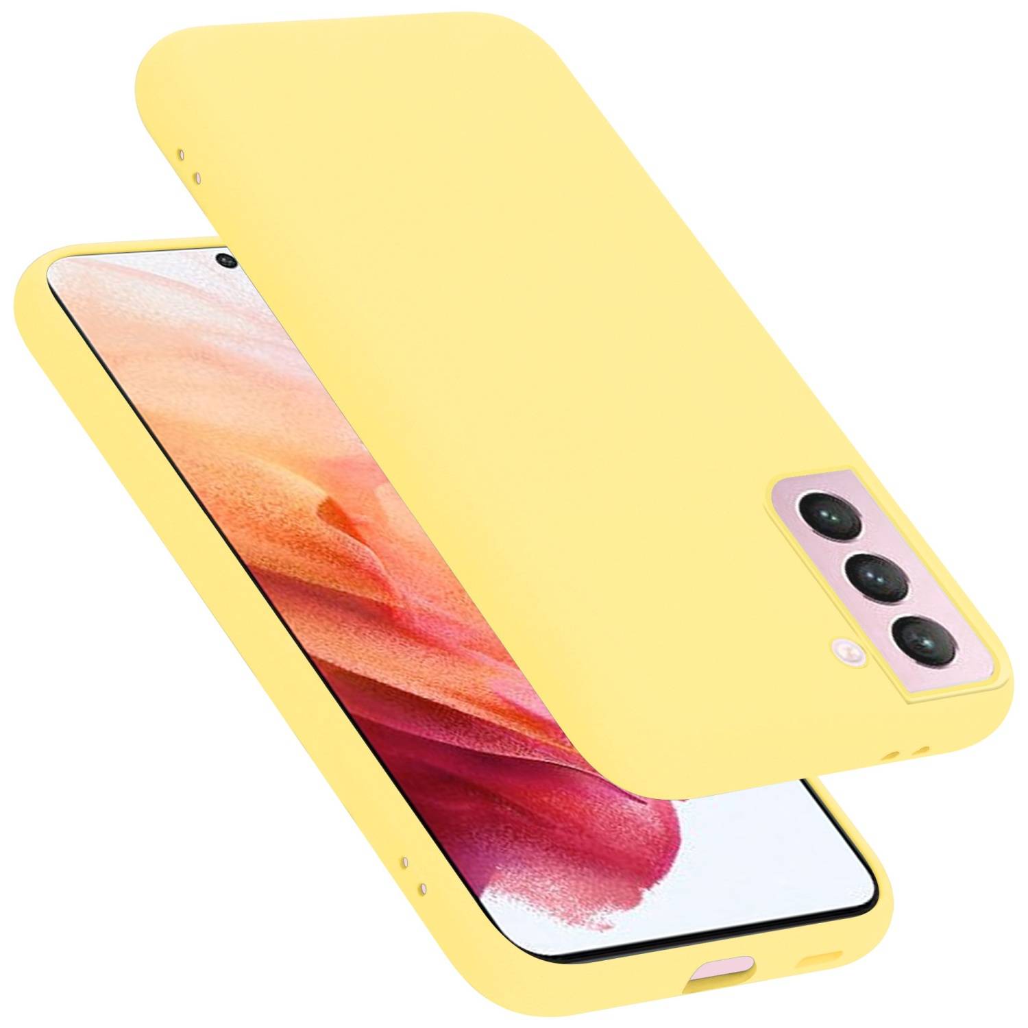 Cadorabo Schutzhülle für Samsung Galaxy S21 5G Hülle in Gelb Handyhülle Case Cover TPU Etui