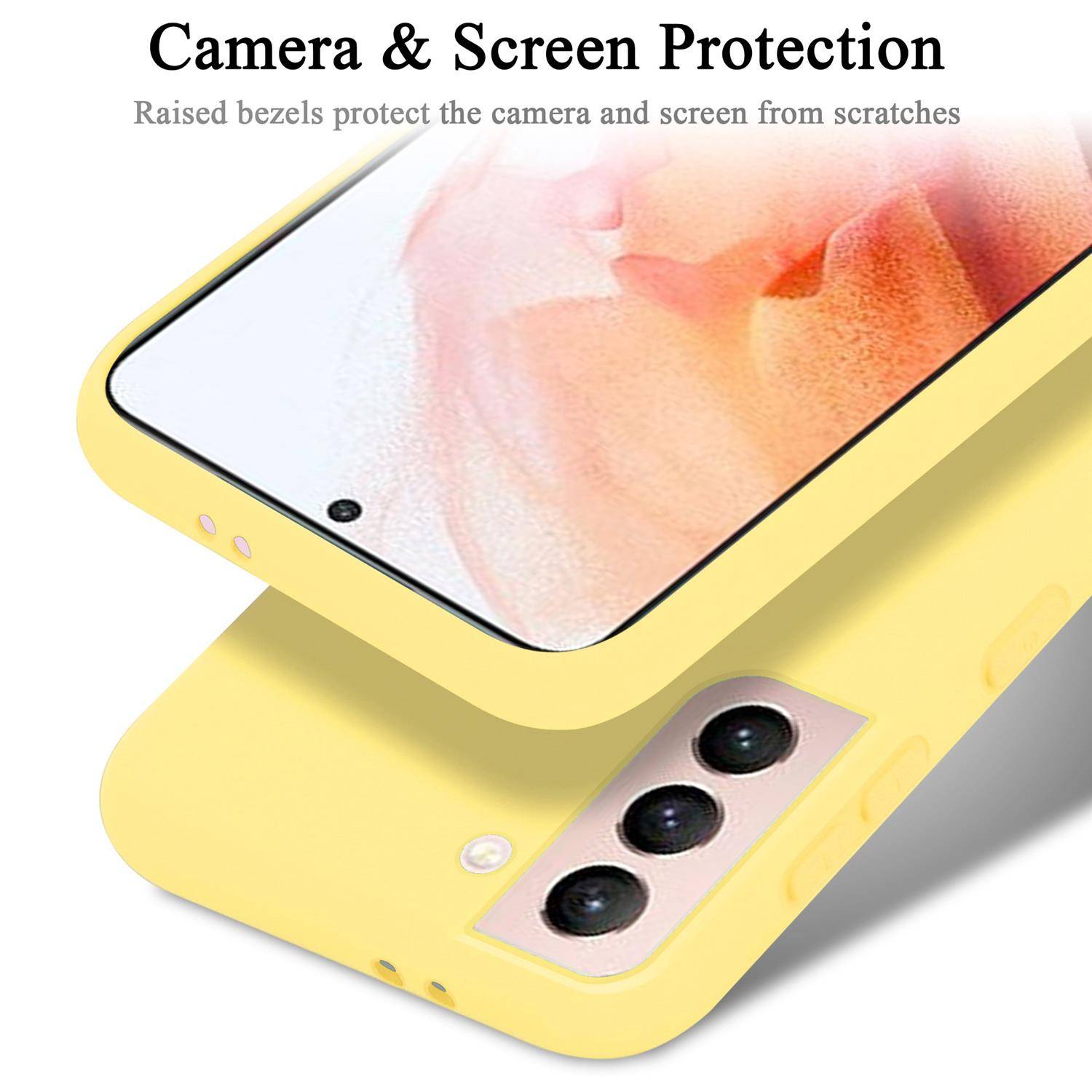Cadorabo Schutzhülle für Samsung Galaxy S21 5G Hülle in Gelb Handyhülle Case Cover TPU Etui