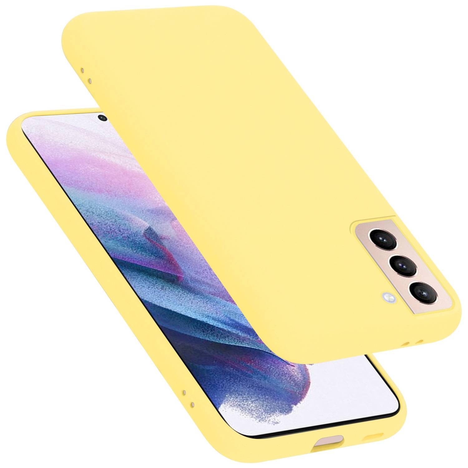 Cadorabo Schutzhülle für Samsung Galaxy S21 PLUS Hülle in Gelb Handyhülle Case Cover TPU Etui