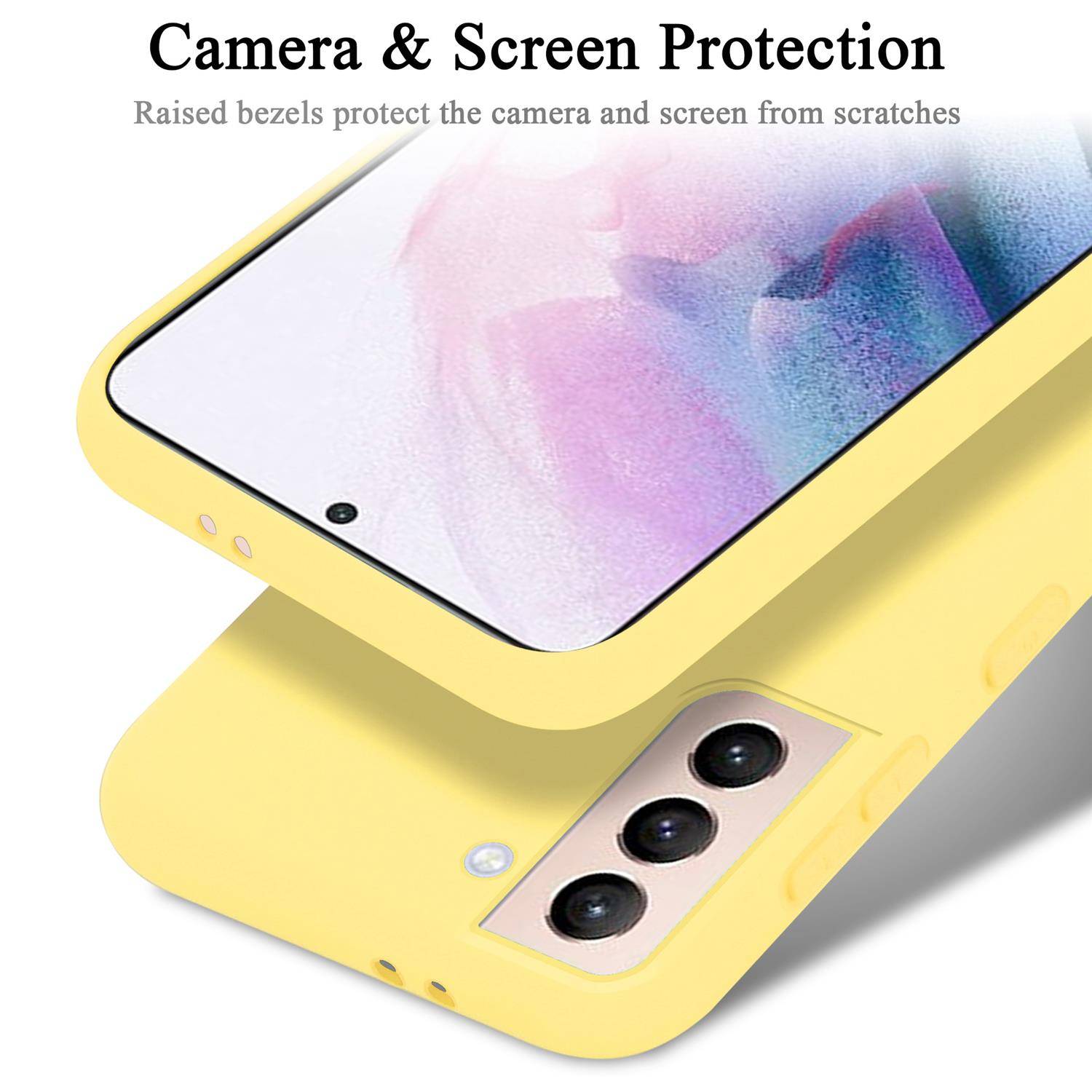 Cadorabo Schutzhülle für Samsung Galaxy S21 PLUS Hülle in Gelb Handyhülle Case Cover TPU Etui