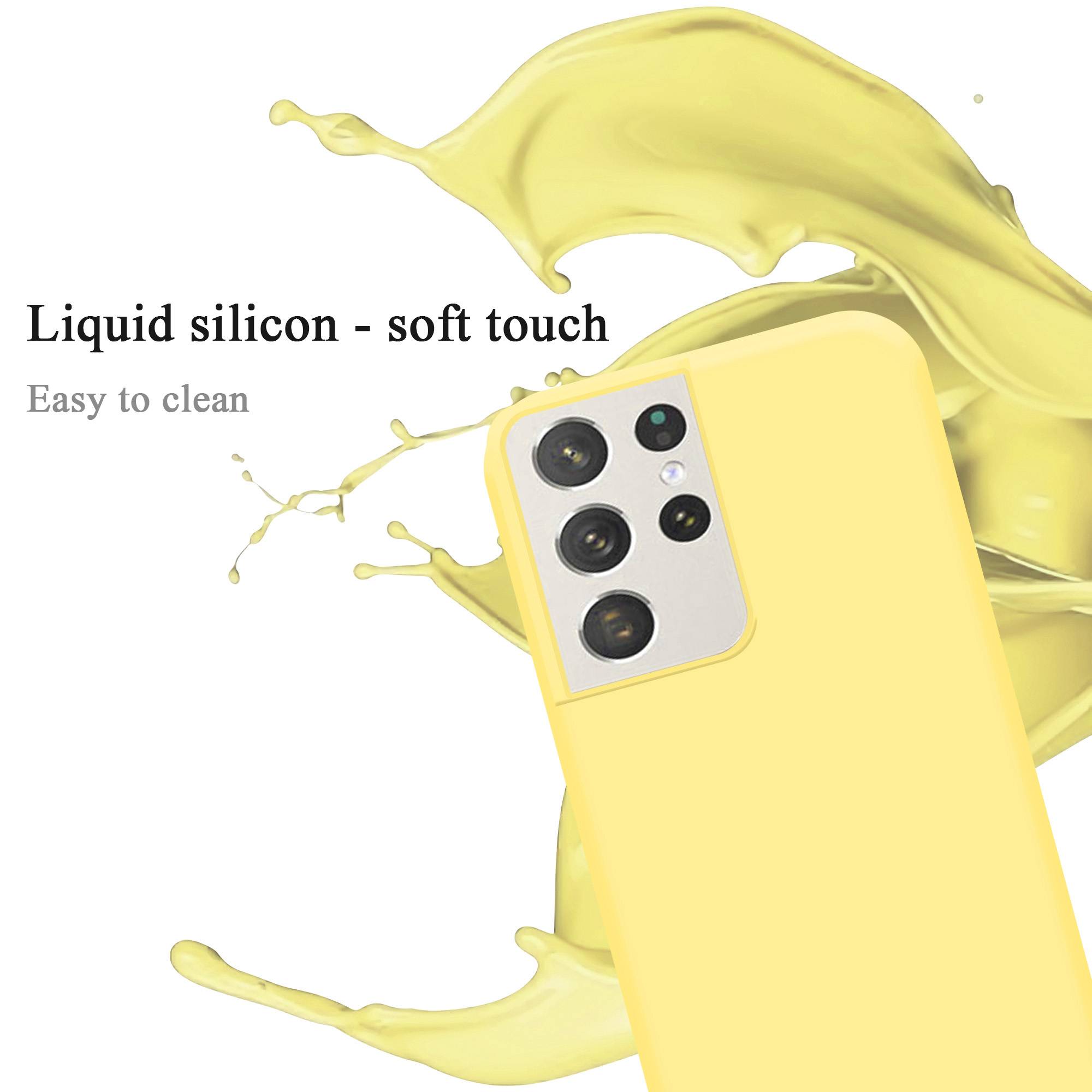 Cadorabo Schutzhülle für Samsung Galaxy S21 ULTRA Hülle in Gelb Handyhülle Case Cover TPU Etui