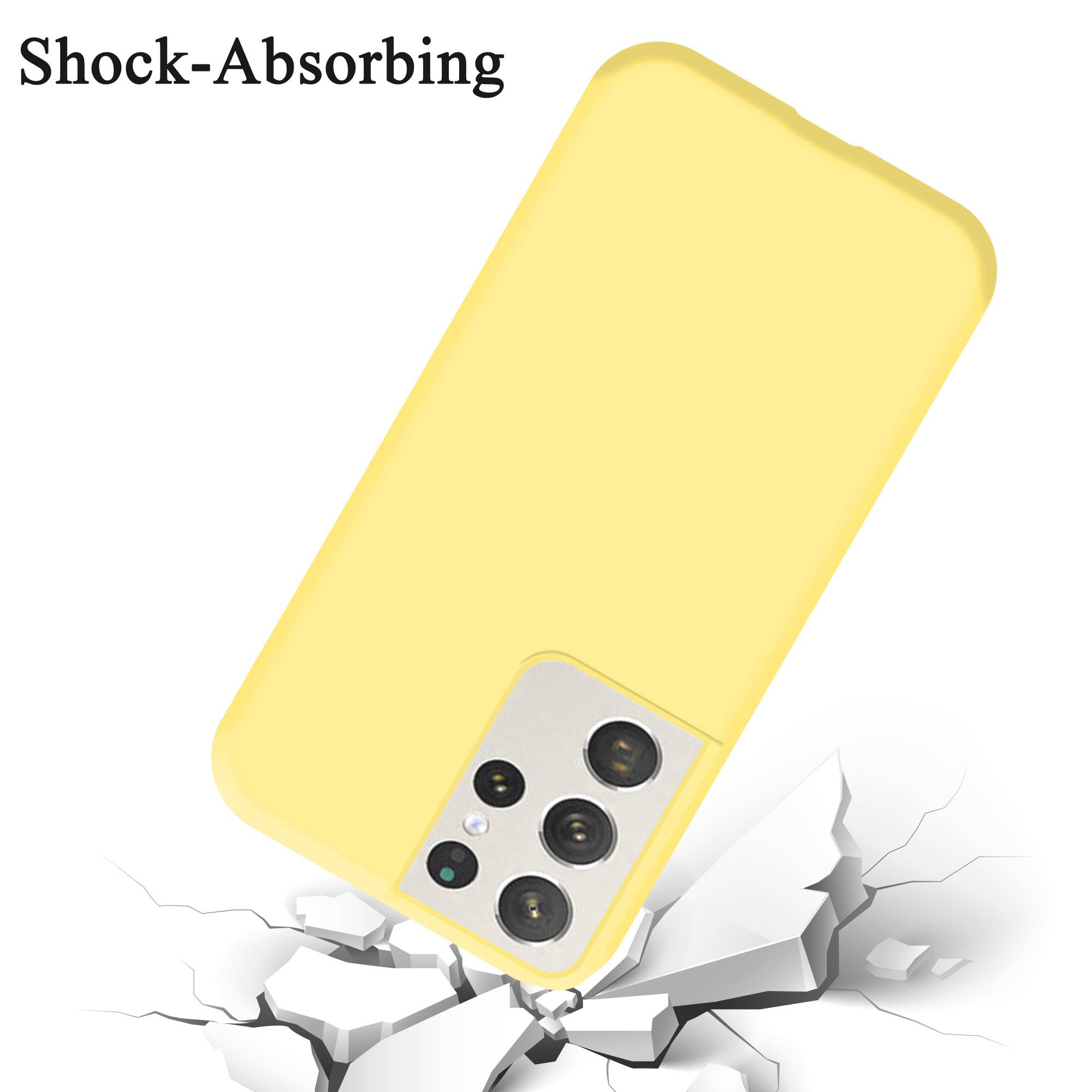 Cadorabo Schutzhülle für Samsung Galaxy S21 ULTRA Hülle in Gelb Handyhülle Case Cover TPU Etui