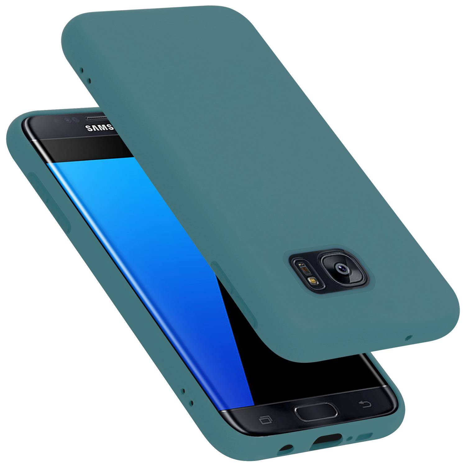 Cadorabo Schutzhülle für Samsung Galaxy S7 EDGE Hülle in Grün Handyhülle Case Cover TPU Etui