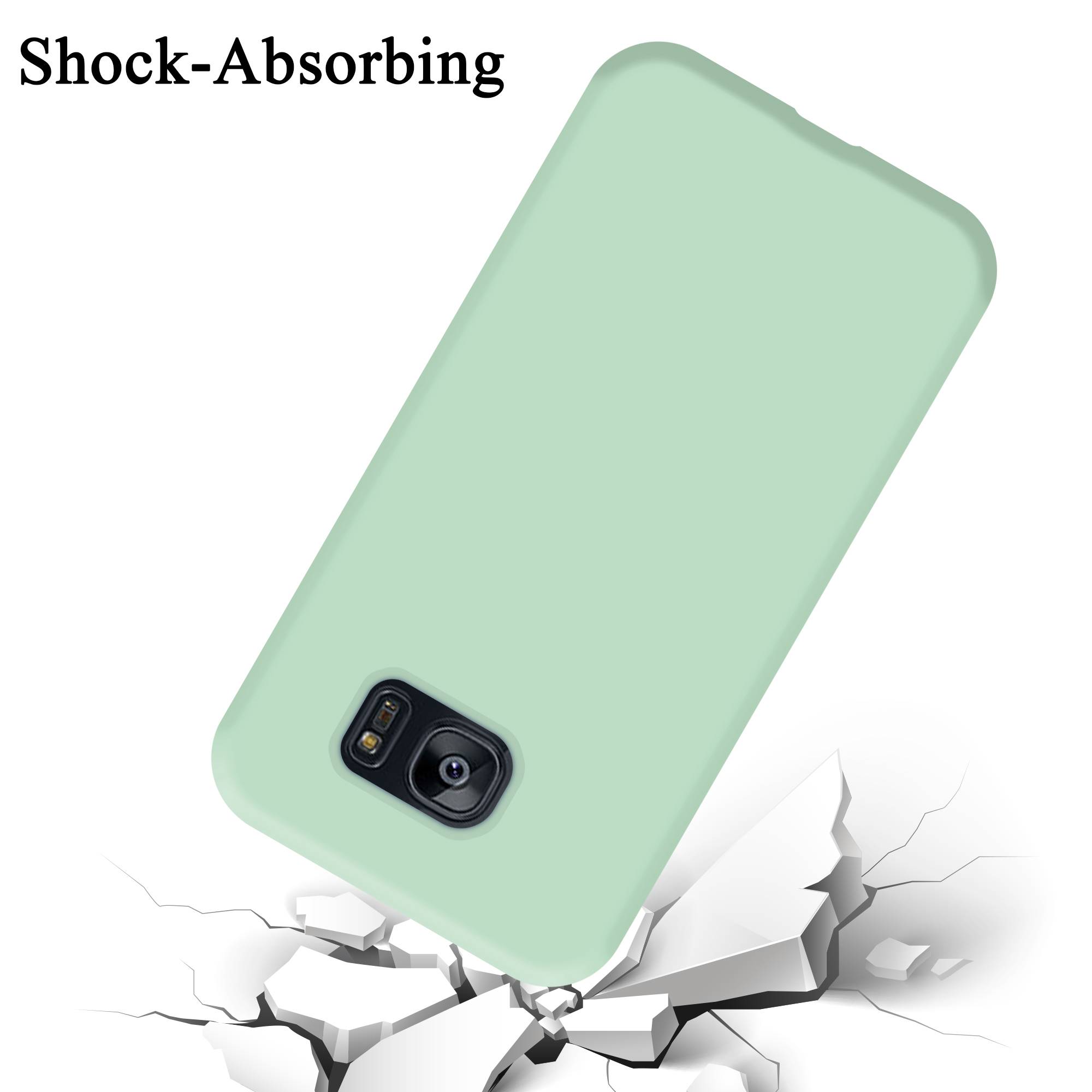 Cadorabo Schutzhülle für Samsung Galaxy S7 EDGE Hülle in Grün Handyhülle Case Cover TPU Etui