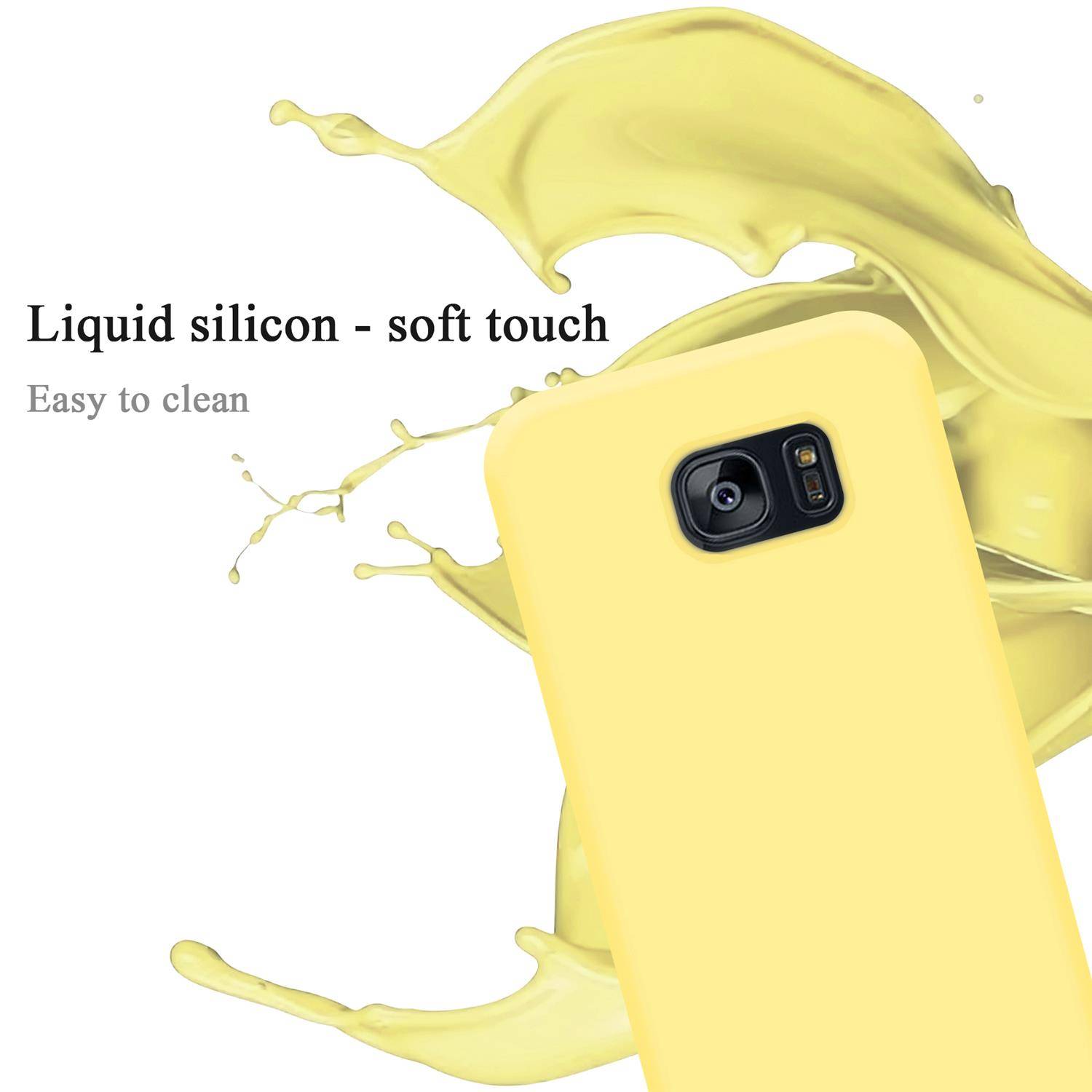 Cadorabo Schutzhülle für Samsung Galaxy S7 EDGE Hülle in Gelb Handyhülle Case Cover TPU Etui