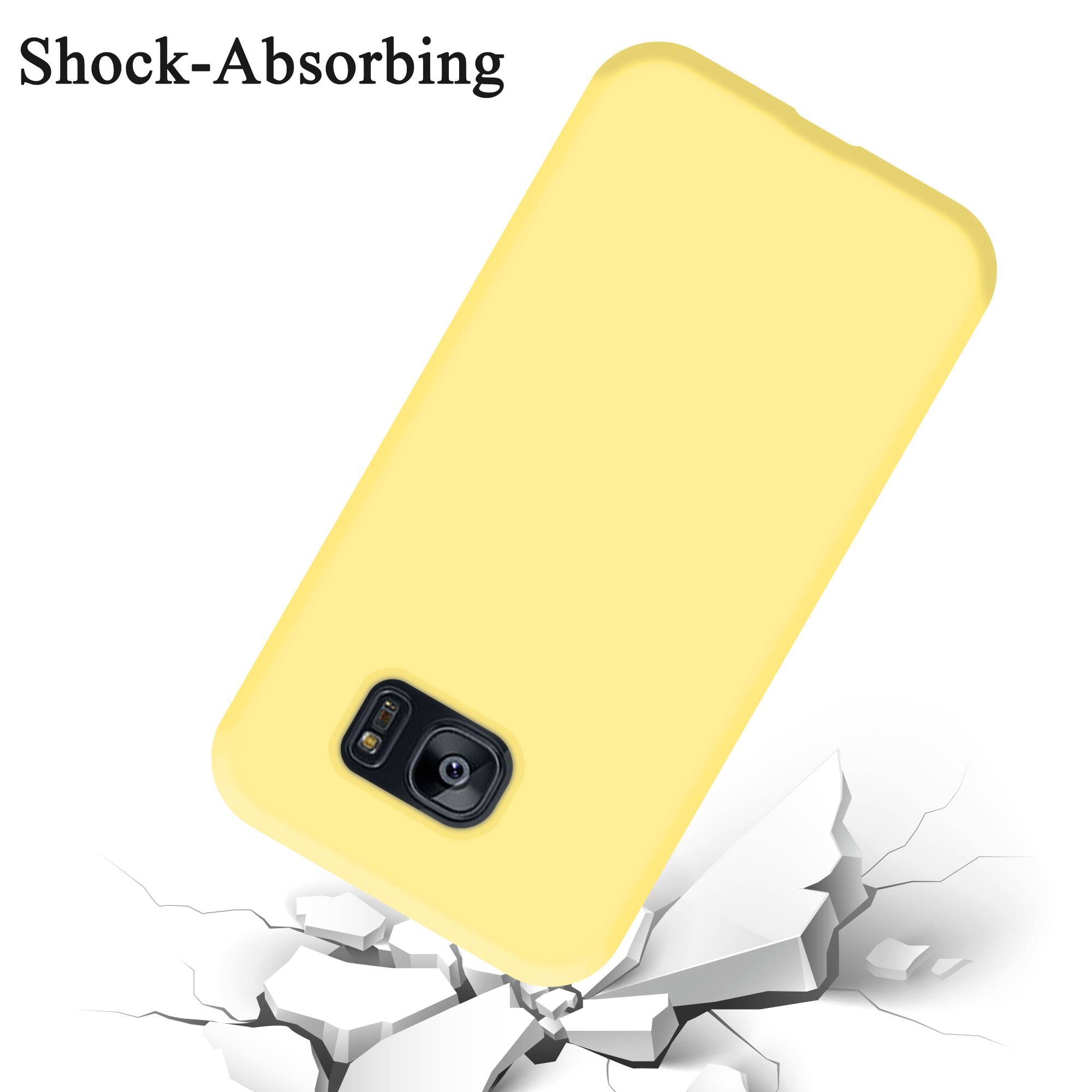 Cadorabo Schutzhülle für Samsung Galaxy S7 EDGE Hülle in Gelb Handyhülle Case Cover TPU Etui
