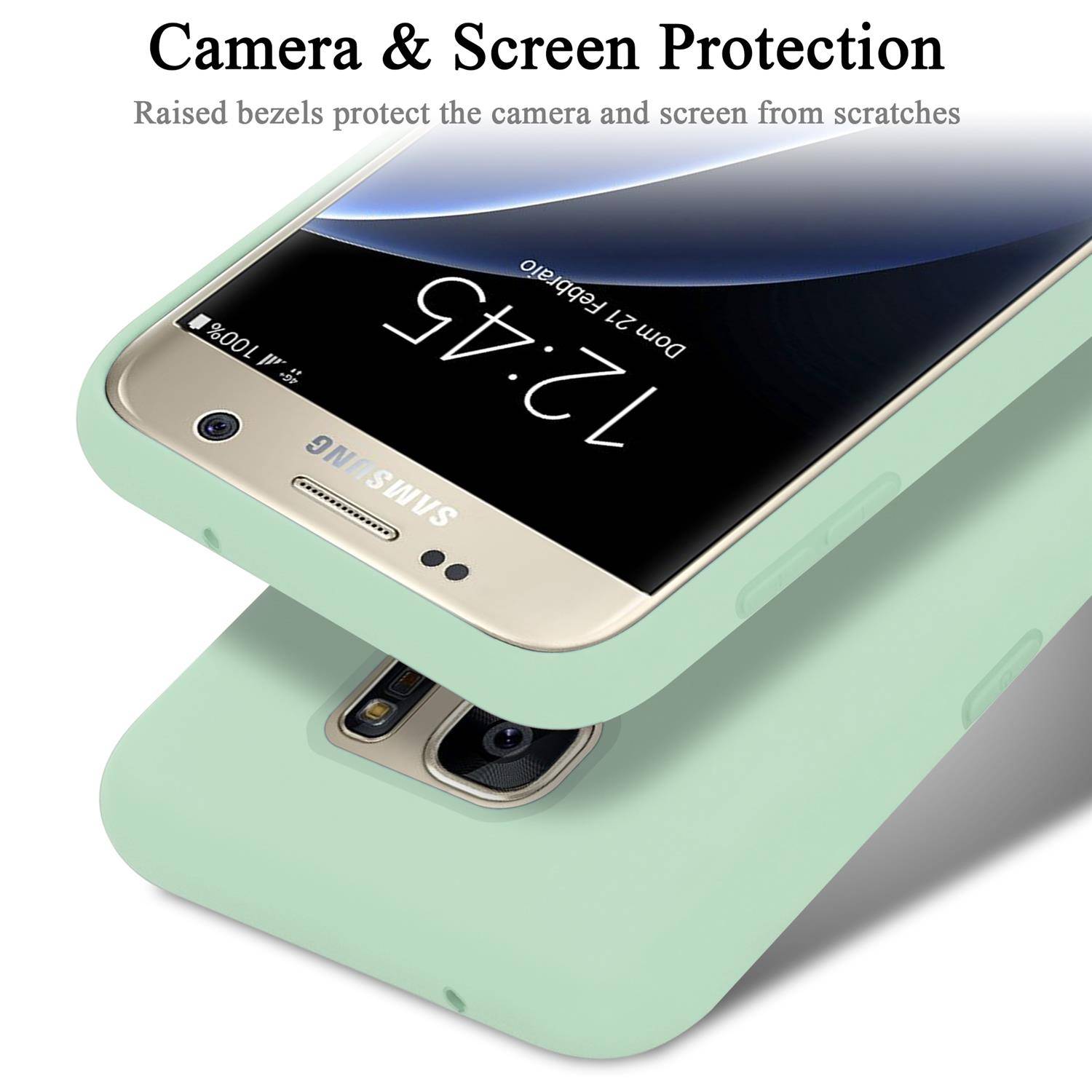 Cadorabo Schutzhülle für Samsung Galaxy S7 Hülle in Grün Handyhülle Case Cover TPU Etui