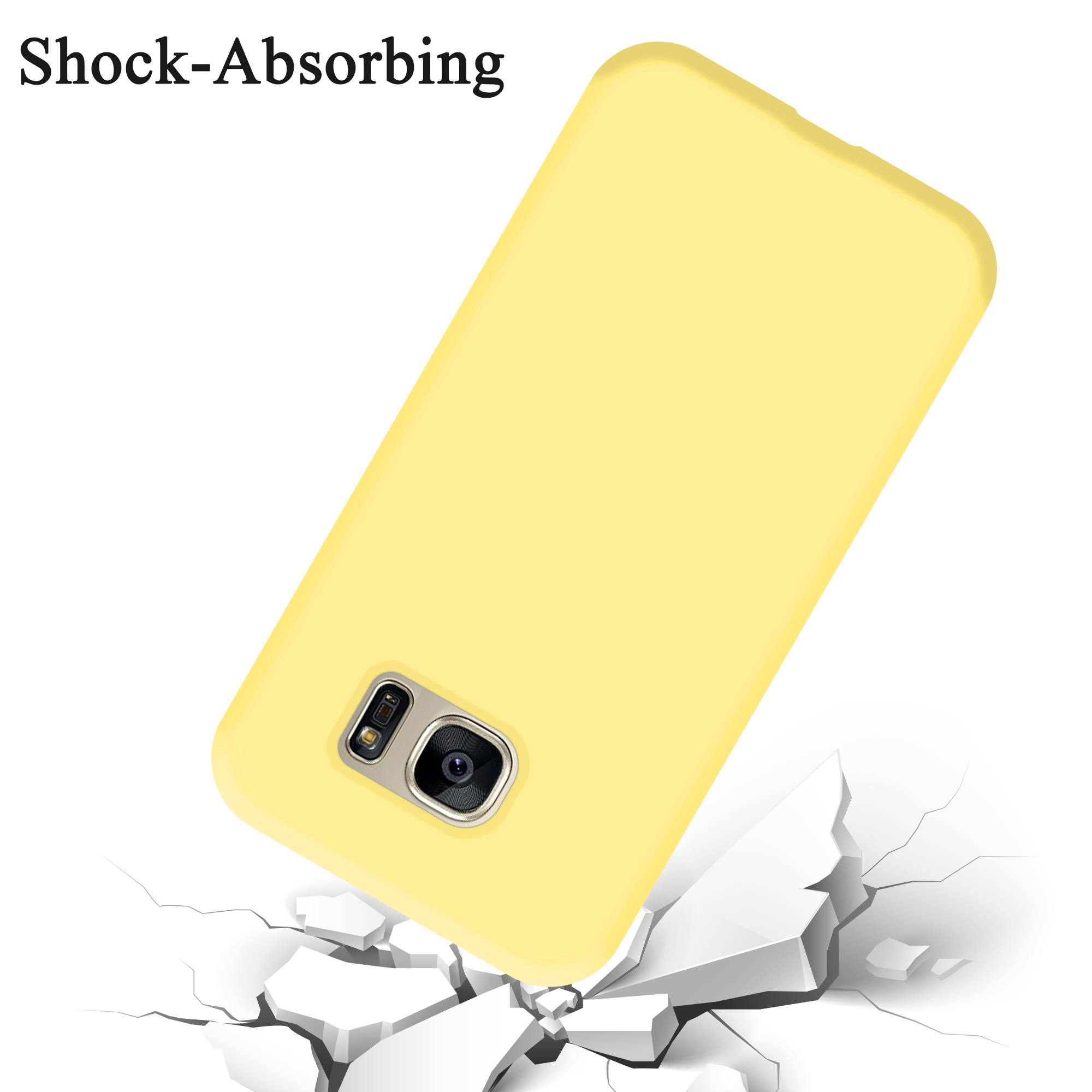 Cadorabo Schutzhülle für Samsung Galaxy S7 Hülle in Gelb Handyhülle Case Cover TPU Etui