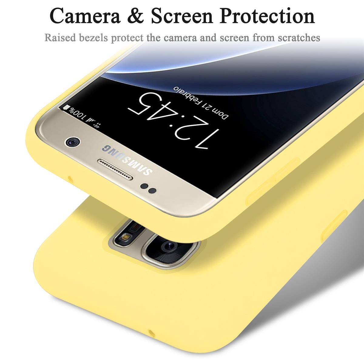 Cadorabo Schutzhülle für Samsung Galaxy S7 Hülle in Gelb Handyhülle Case Cover TPU Etui