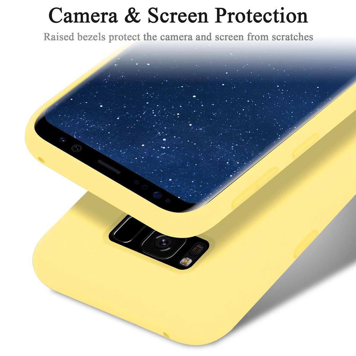 Cadorabo Schutzhülle für Samsung Galaxy S8 Hülle in Gelb Handyhülle Case Cover TPU Etui