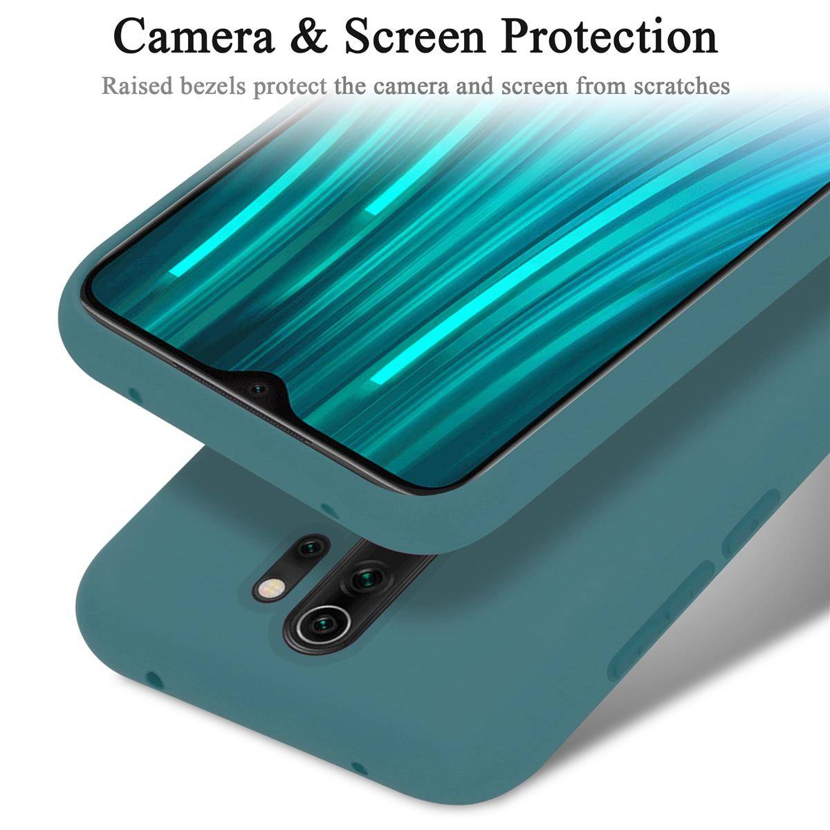Cadorabo Schutzhülle für Xiaomi RedMi NOTE 8 PRO Hülle in Grün Handyhülle Case Cover TPU Etui