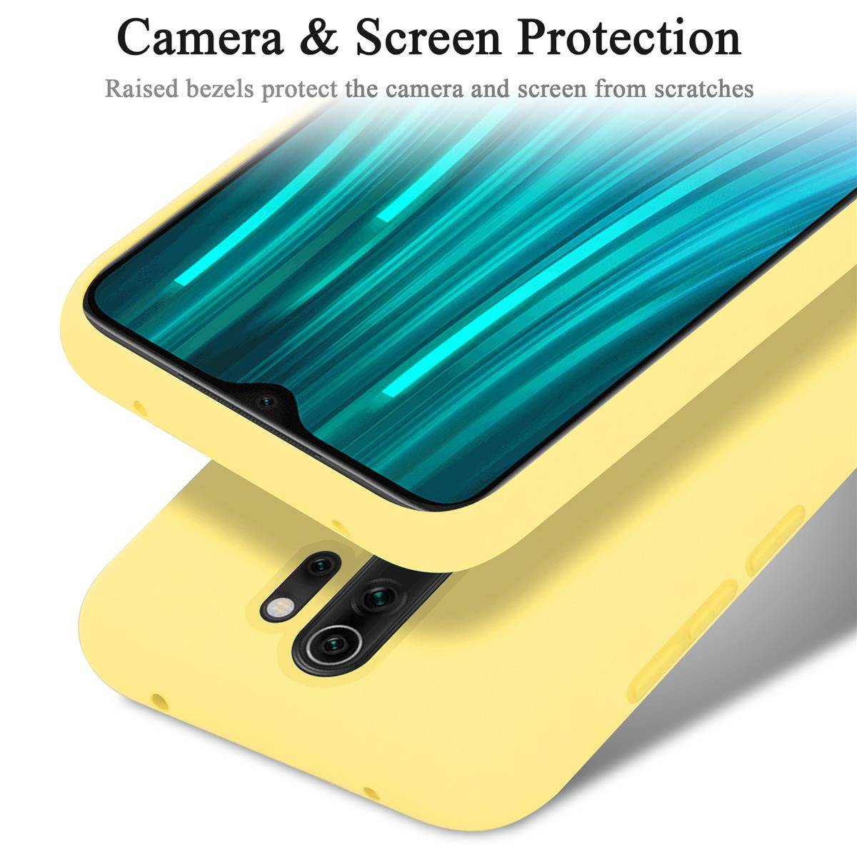 Cadorabo Schutzhülle für Xiaomi RedMi NOTE 8 PRO Hülle in Gelb Handyhülle Case Cover TPU Etui