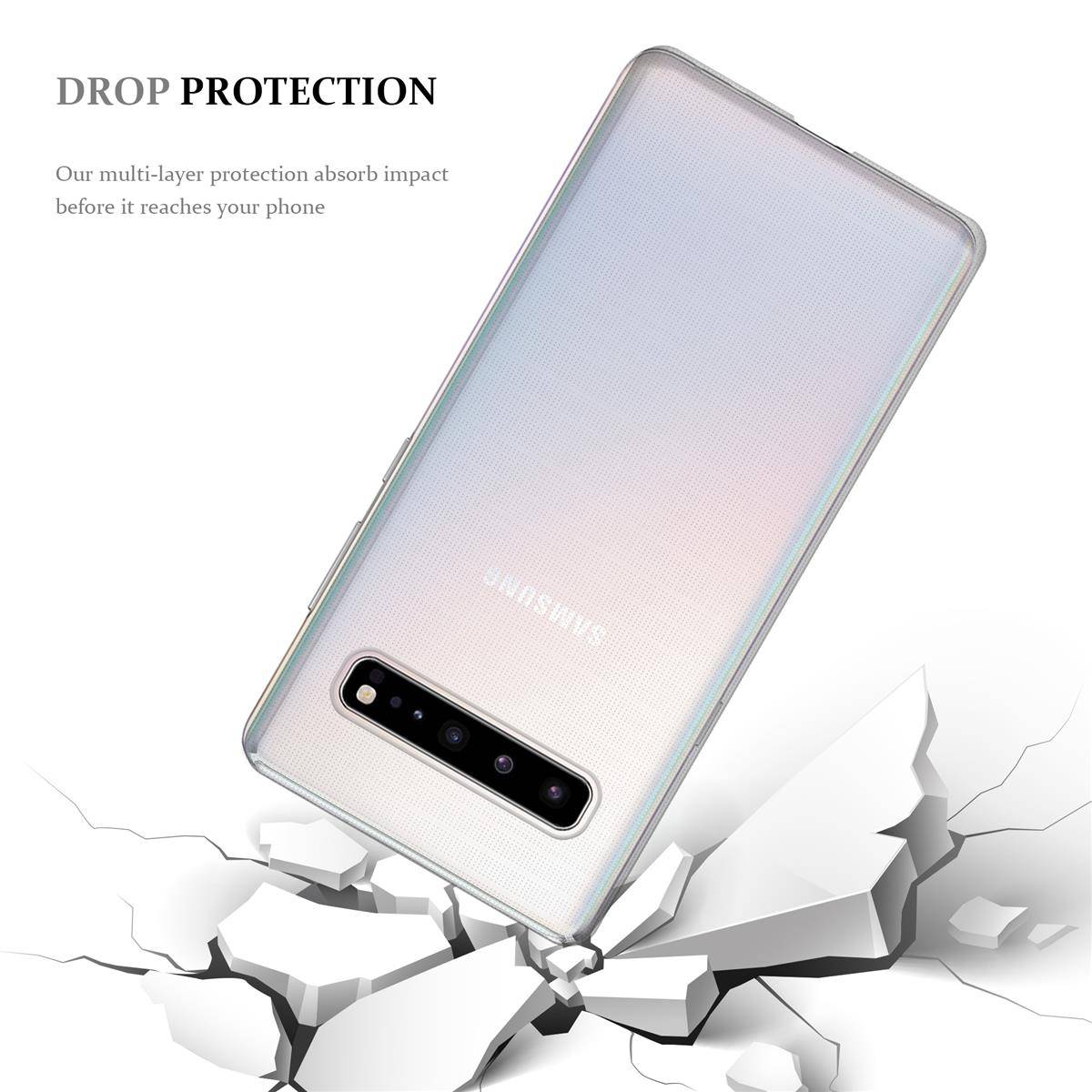Cadorabo Hülle für Samsung Galaxy S10 5G Schutz Hülle in natur Schutzhülle TPU Silikon Cover Etui Case