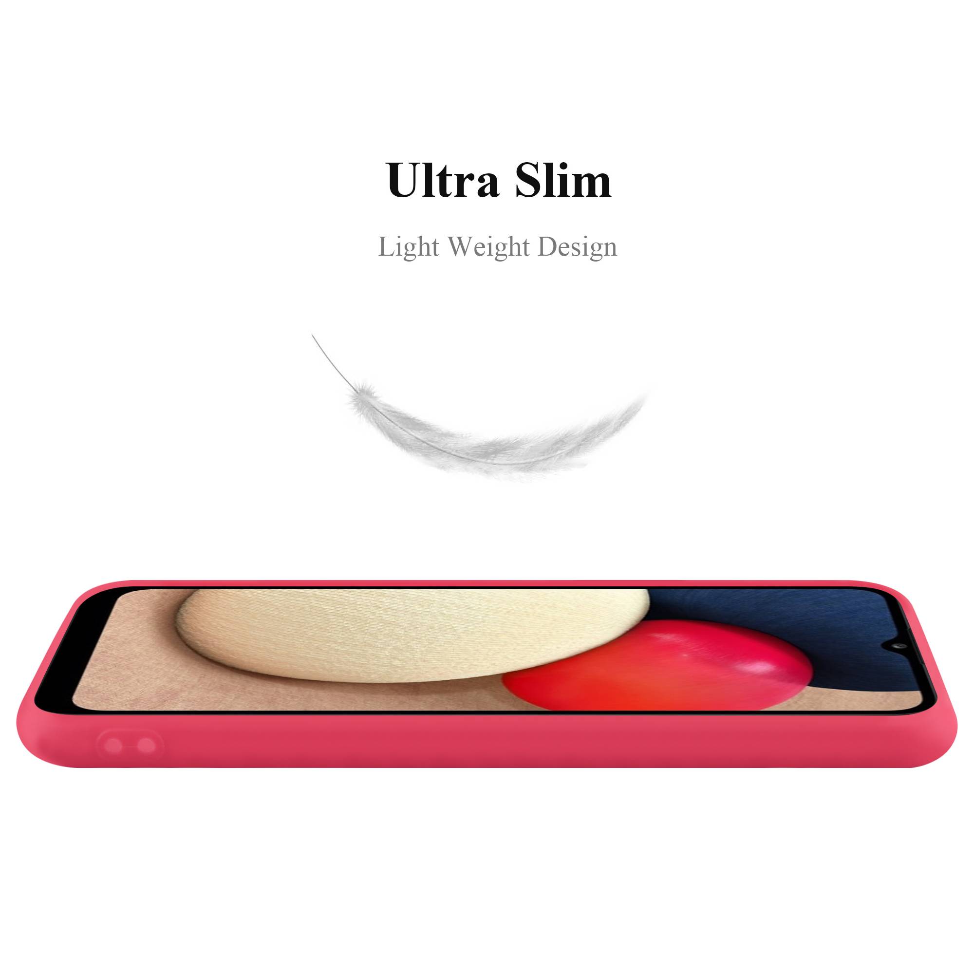 Cadorabo Hülle für Samsung Galaxy A02s Schutzhülle in Rot Handyhülle TPU Silikon Etui Case Cover