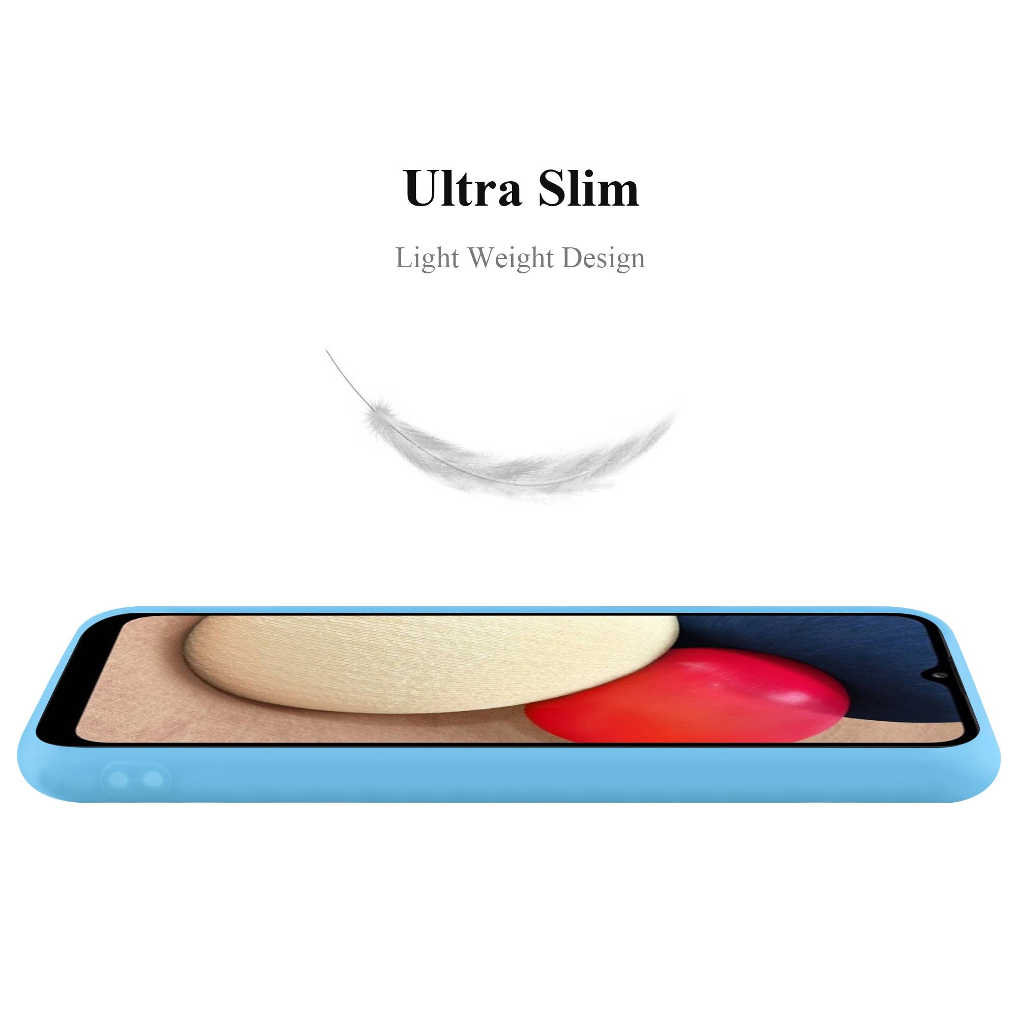Cadorabo Hülle für Samsung Galaxy A02s Schutzhülle in Blau Handyhülle TPU Silikon Etui Case Cover