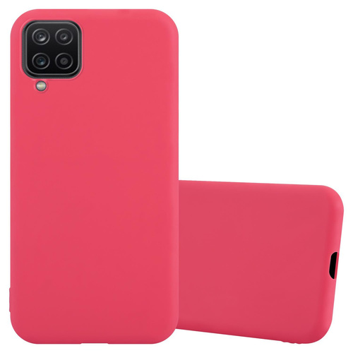 Cadorabo Hülle für Samsung Galaxy A12 / M12 Schutzhülle in Rot Handyhülle TPU Silikon Etui Case Cover