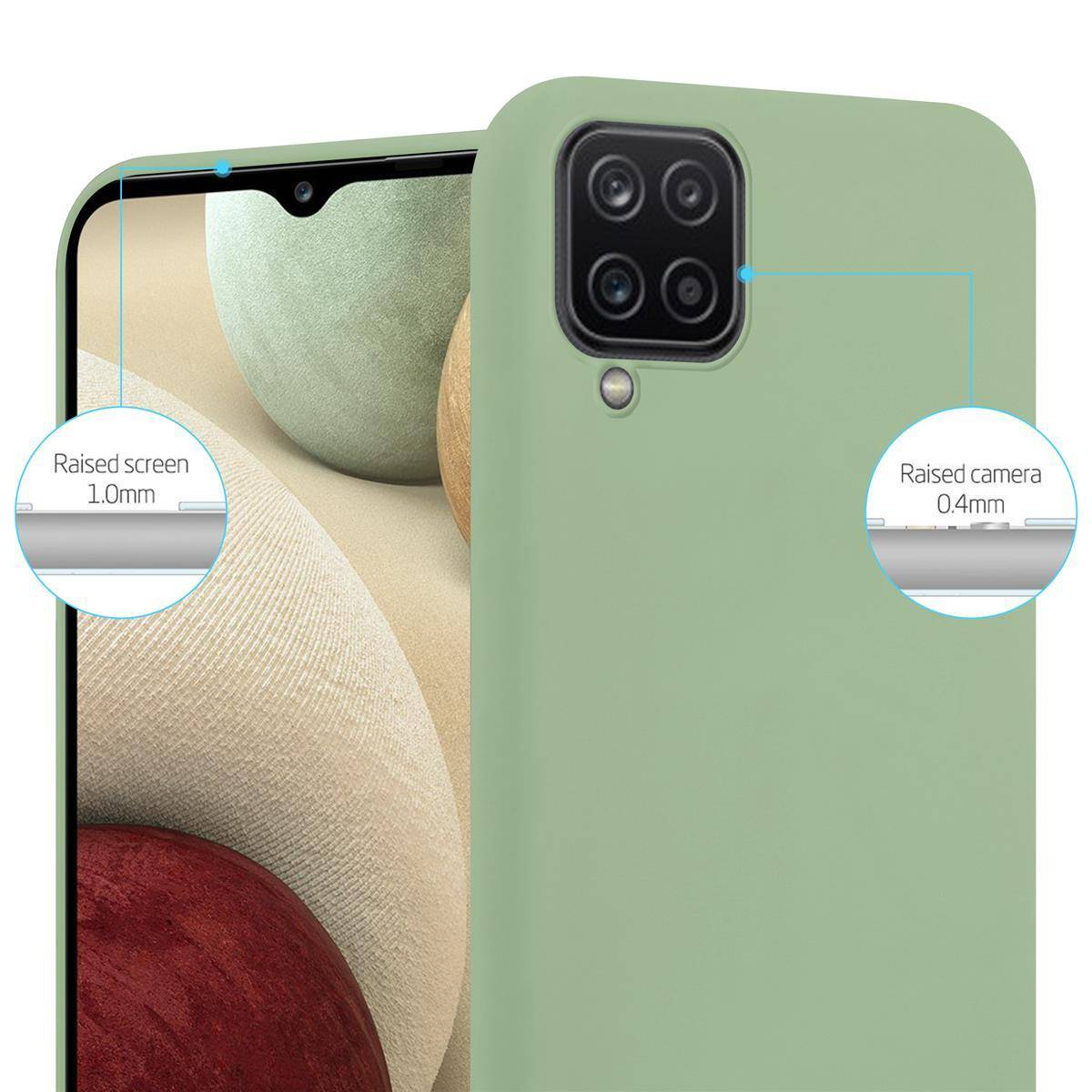 Cadorabo Hülle für Samsung Galaxy A12 / M12 Schutzhülle in Grün Handyhülle TPU Silikon Etui Case Cover