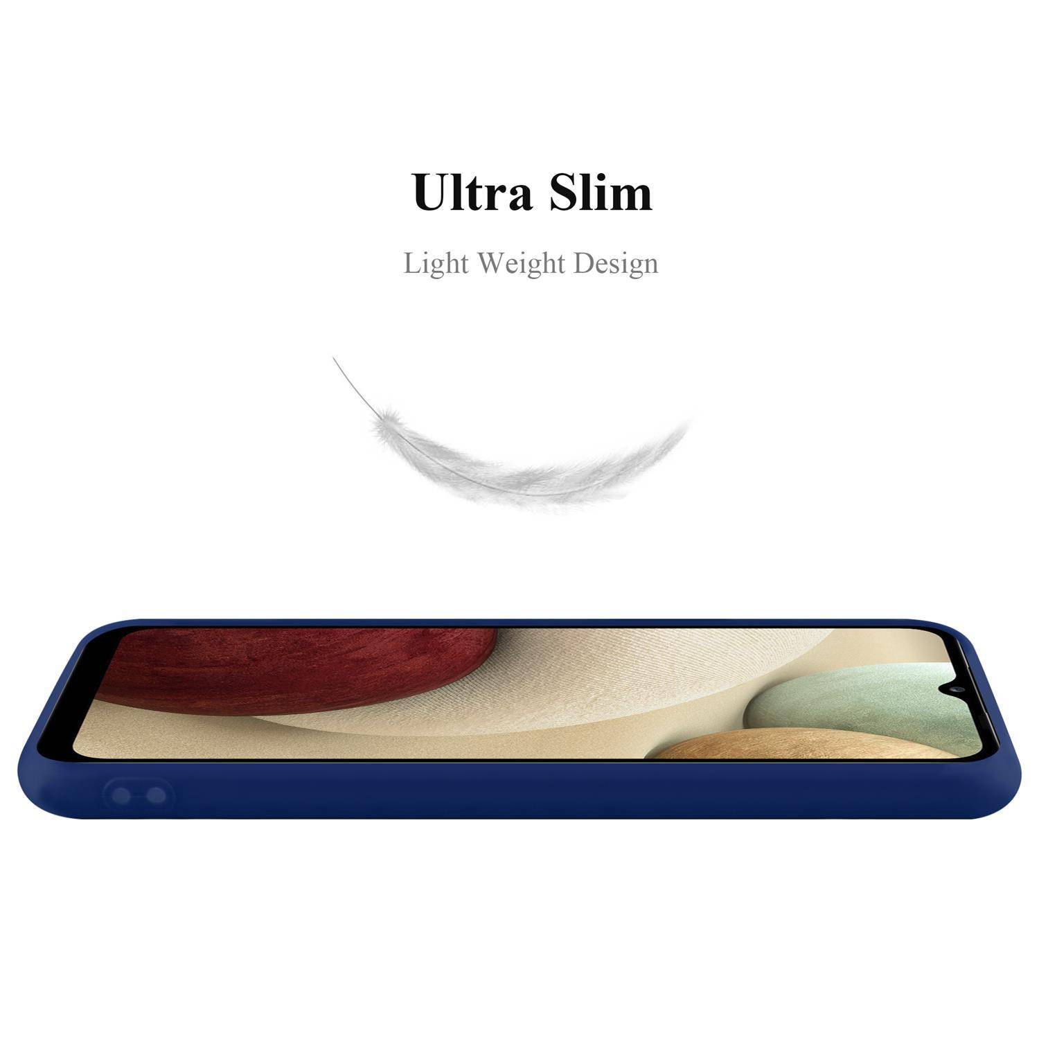 Cadorabo Hülle für Samsung Galaxy A12 / M12 Schutzhülle in Blau Handyhülle TPU Silikon Etui Case Cover
