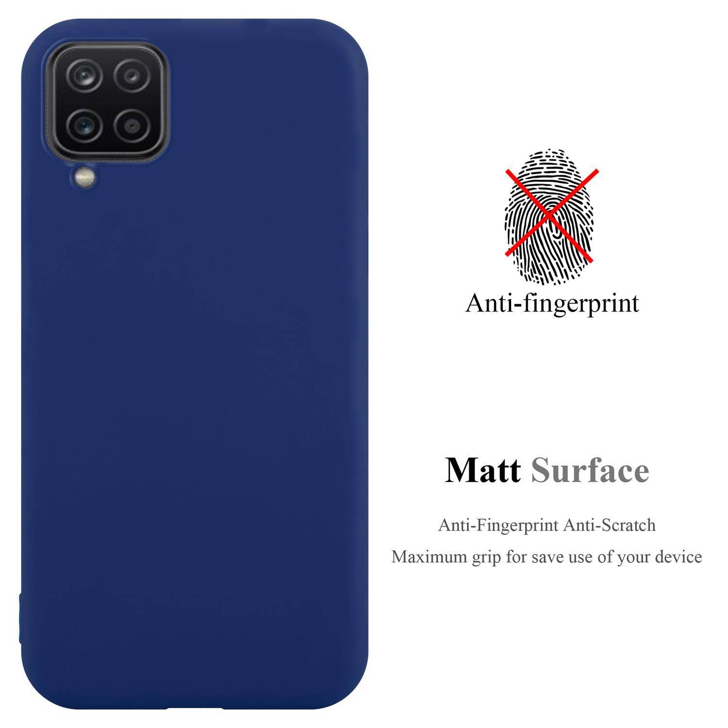 Cadorabo Hülle für Samsung Galaxy A12 / M12 Schutzhülle in Blau Handyhülle TPU Silikon Etui Case Cover