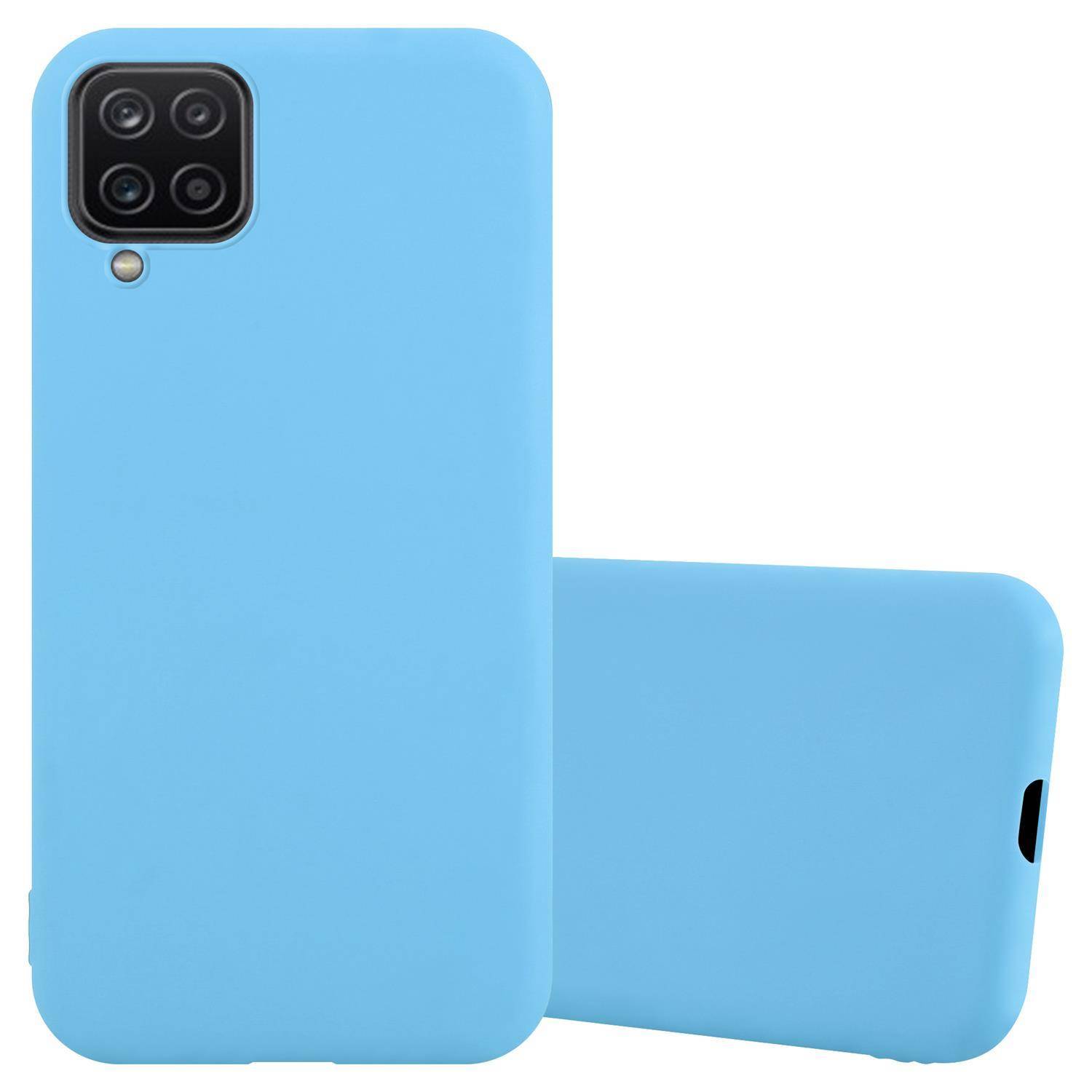 Cadorabo Hülle für Samsung Galaxy A12 / M12 Schutzhülle in Blau Handyhülle TPU Silikon Etui Case Cover