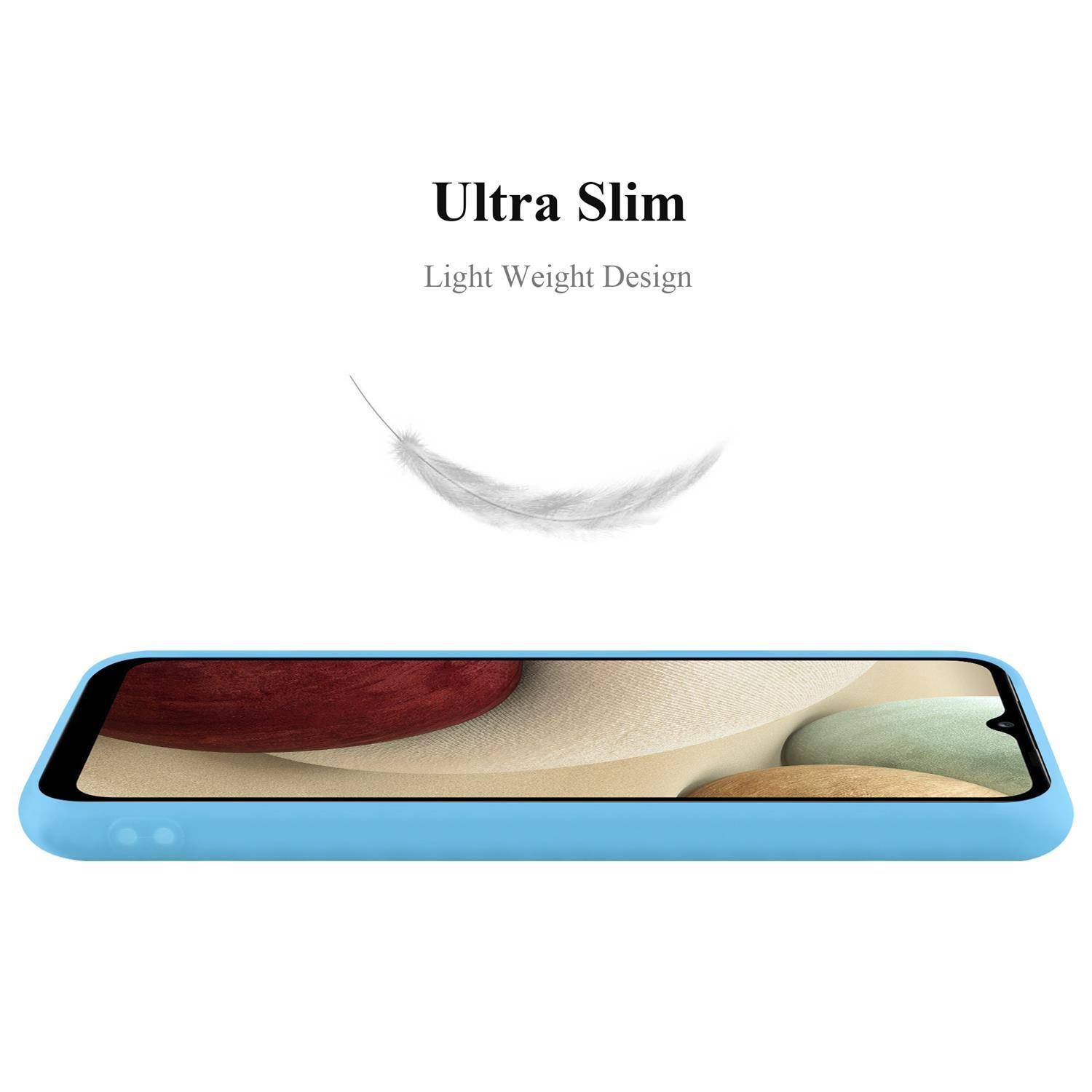 Cadorabo Hülle für Samsung Galaxy A12 / M12 Schutzhülle in Blau Handyhülle TPU Silikon Etui Case Cover