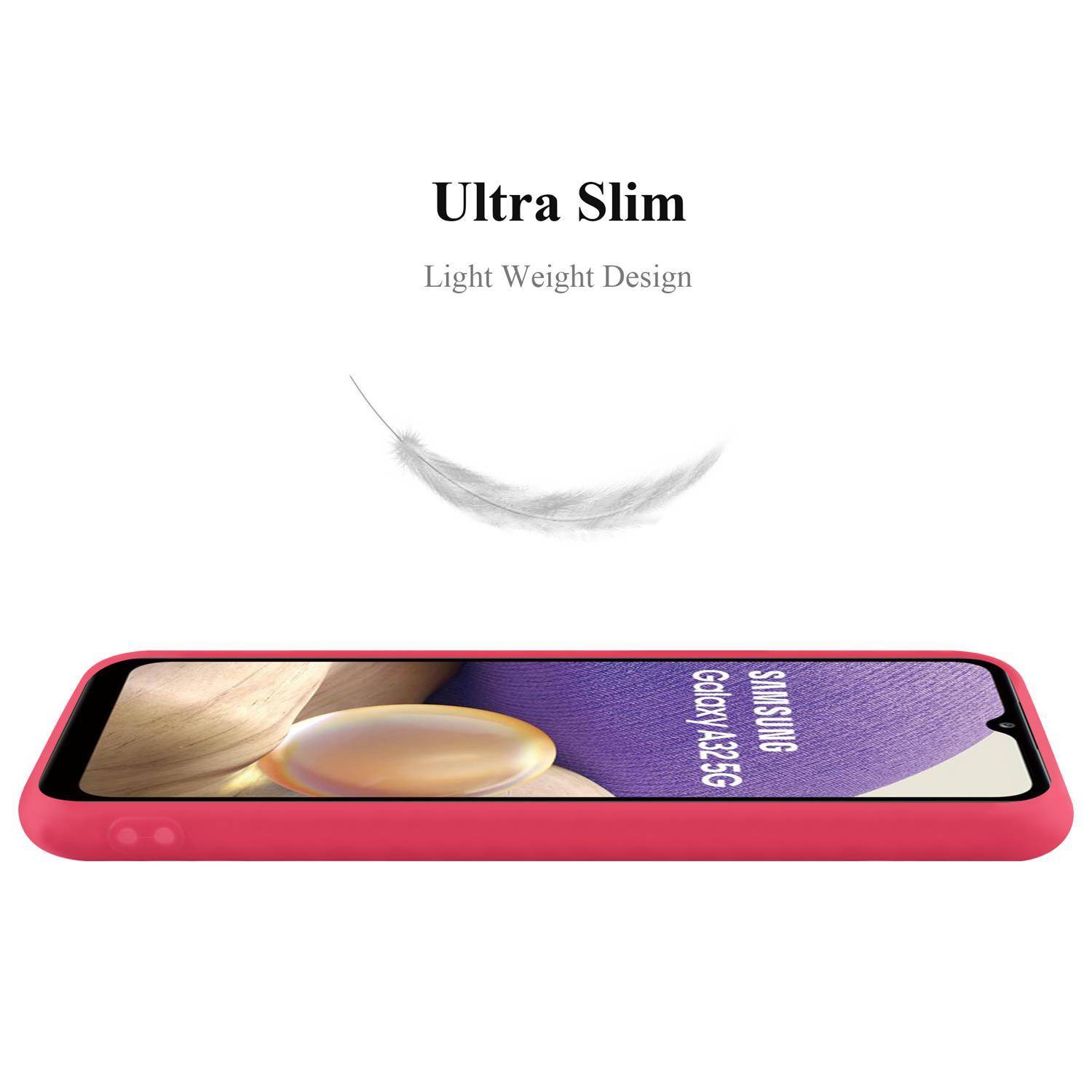 Cadorabo Hülle für Samsung Galaxy A32 4G Schutzhülle in Rot Handyhülle TPU Silikon Etui Case Cover